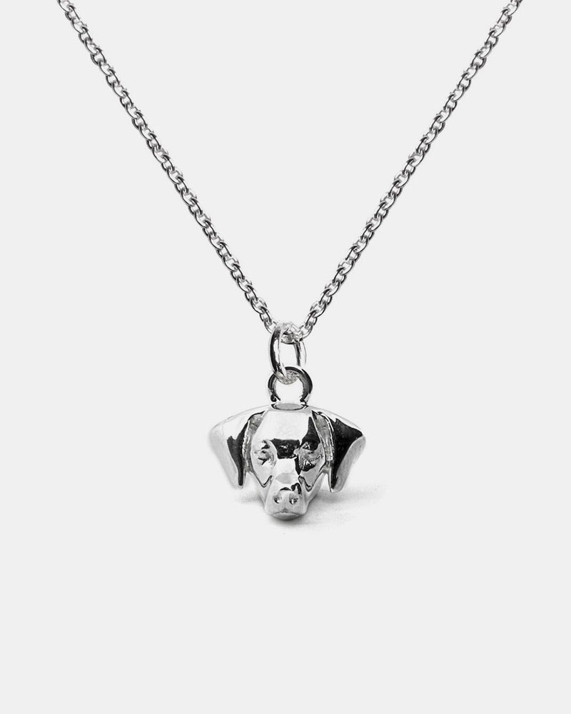 WEIMARANER PENDANT NECKLACE F040 L60 / POLISHED SILVER