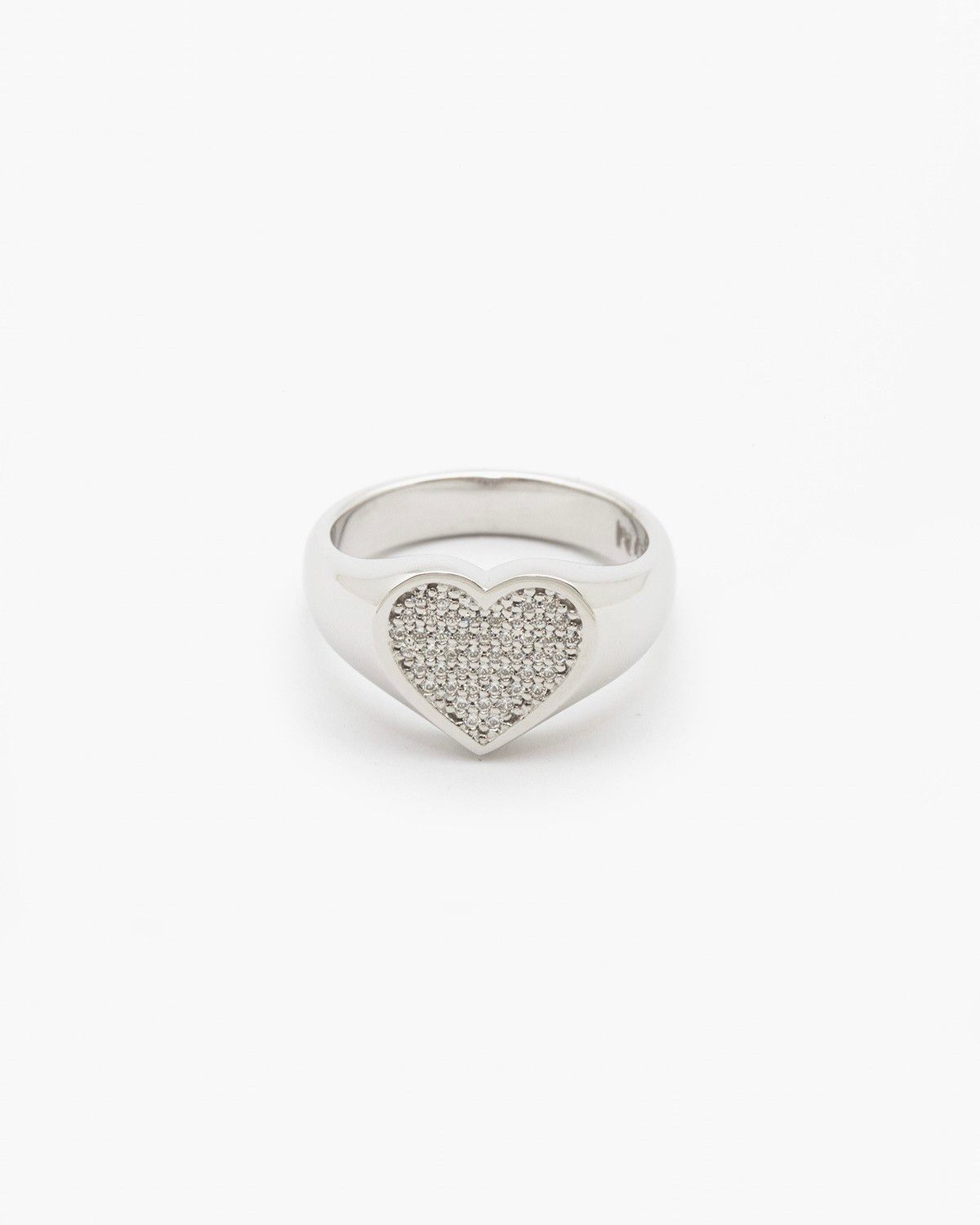 CHEVALIÈRE CŒUR AVEC ZIRCONIE CUBIQUE