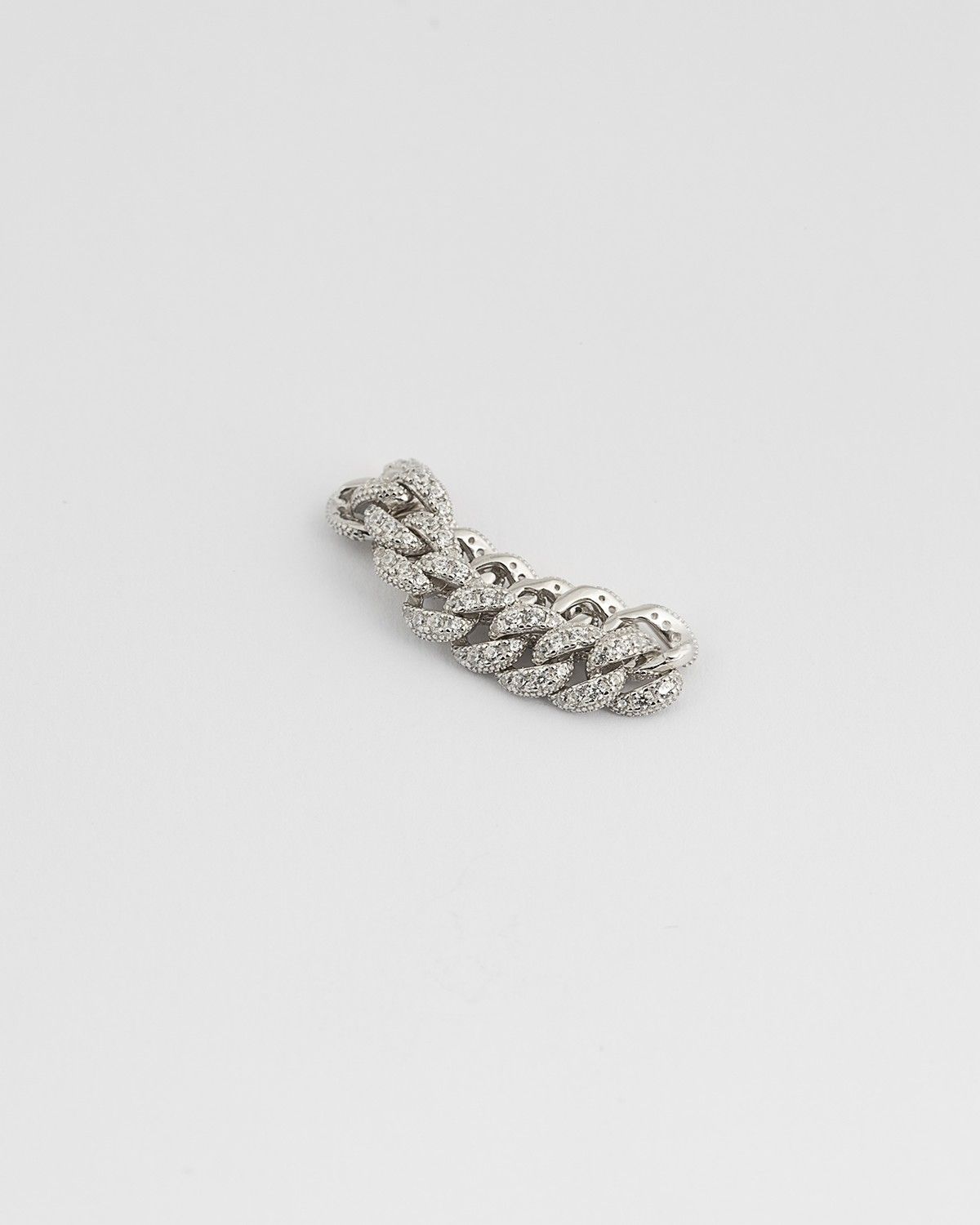 BAGUE GOURMETTE SOUPLE H60 AVEC ZIRCONIE CUBIQUE