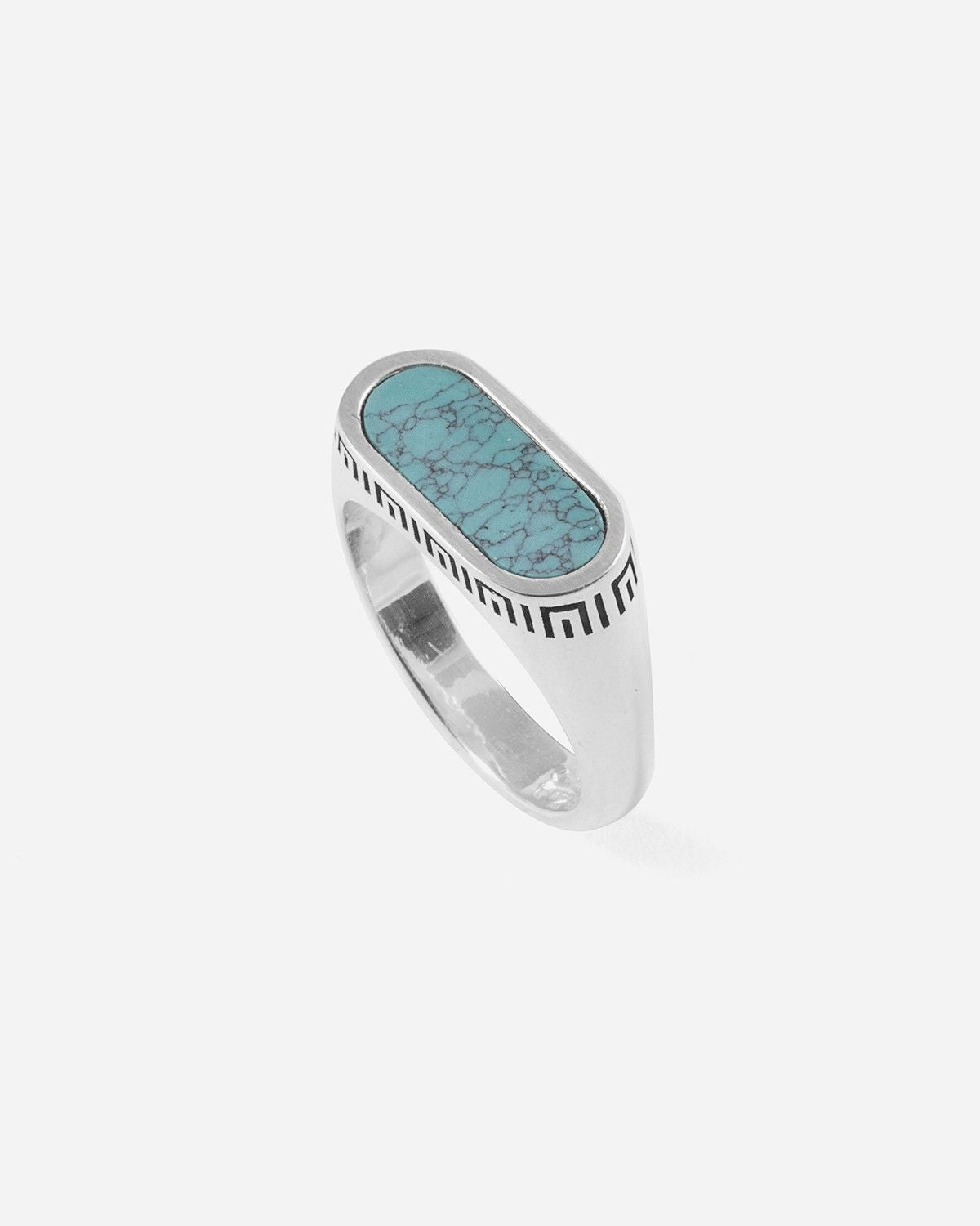 SOURCE HORIZONTAL SIGNET RING WITH TURQUOISE STONE – Nove25