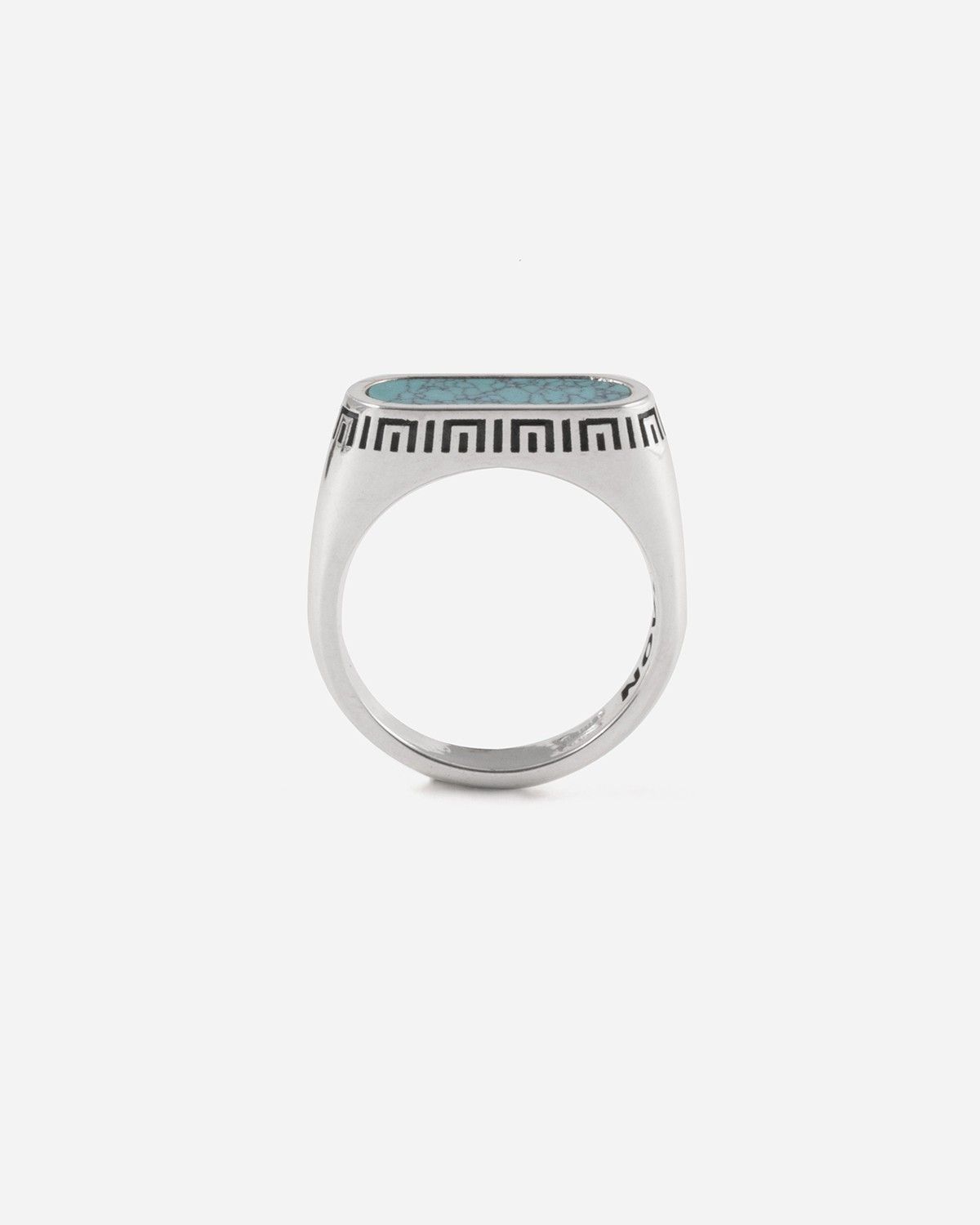 SOURCE HORIZONTAL SIGNET RING WITH TURQUOISE STONE – Nove25