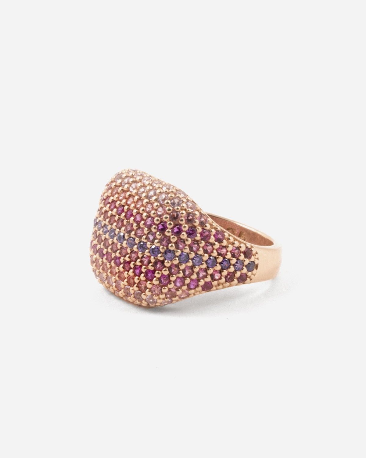 PINK DISCO SIGNET RING WITH BRILLIANTS