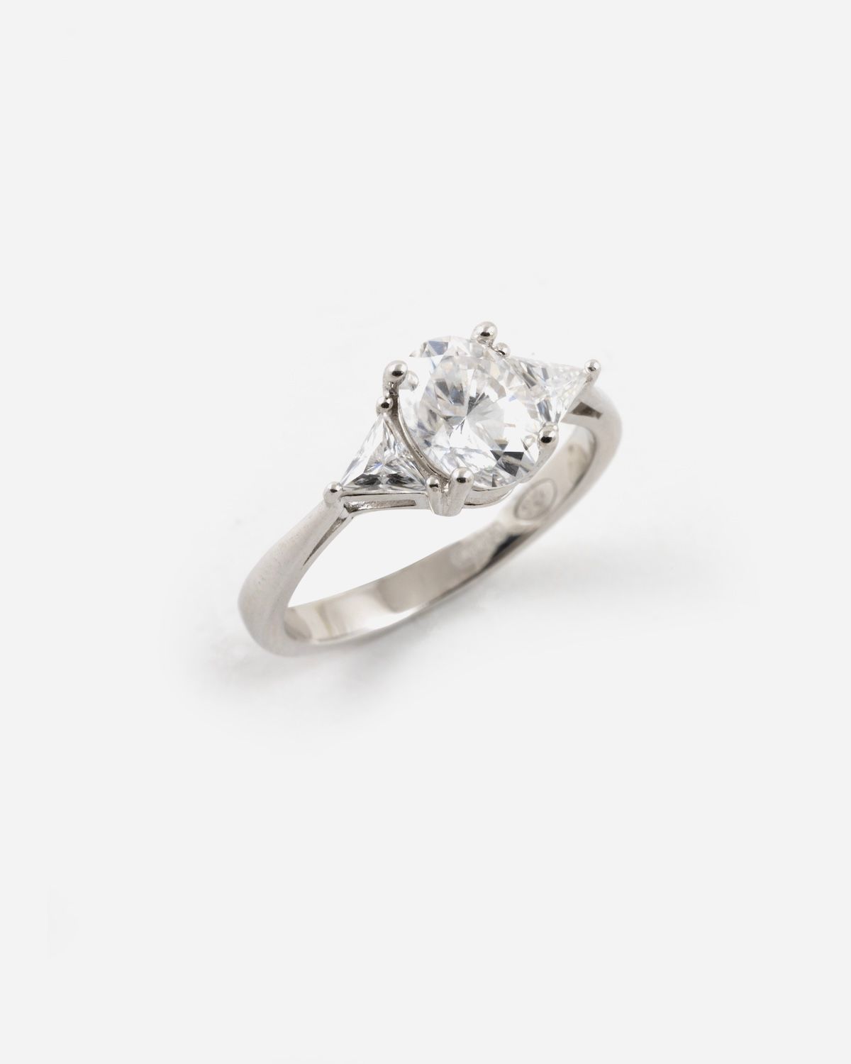 SILBERNER TRILOGIE-RING MIT 2.1 CT MOISSANIT