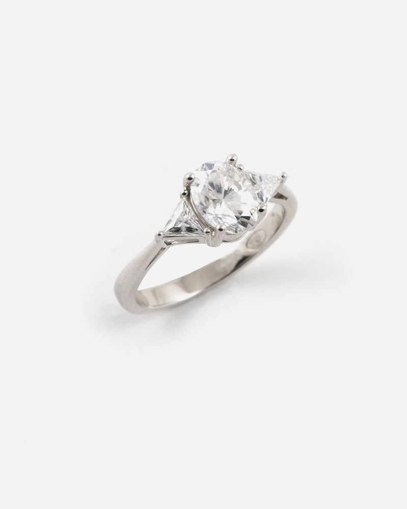 ANELLO TRILOGY IN ARGENTO CON PIETRA MOISSANITE 2.1 CT