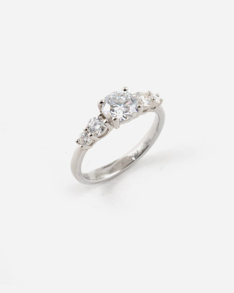 BAGUE CINQ PIERRES EN ARGENT AVEC MOISSANITE DE 1.52 CT