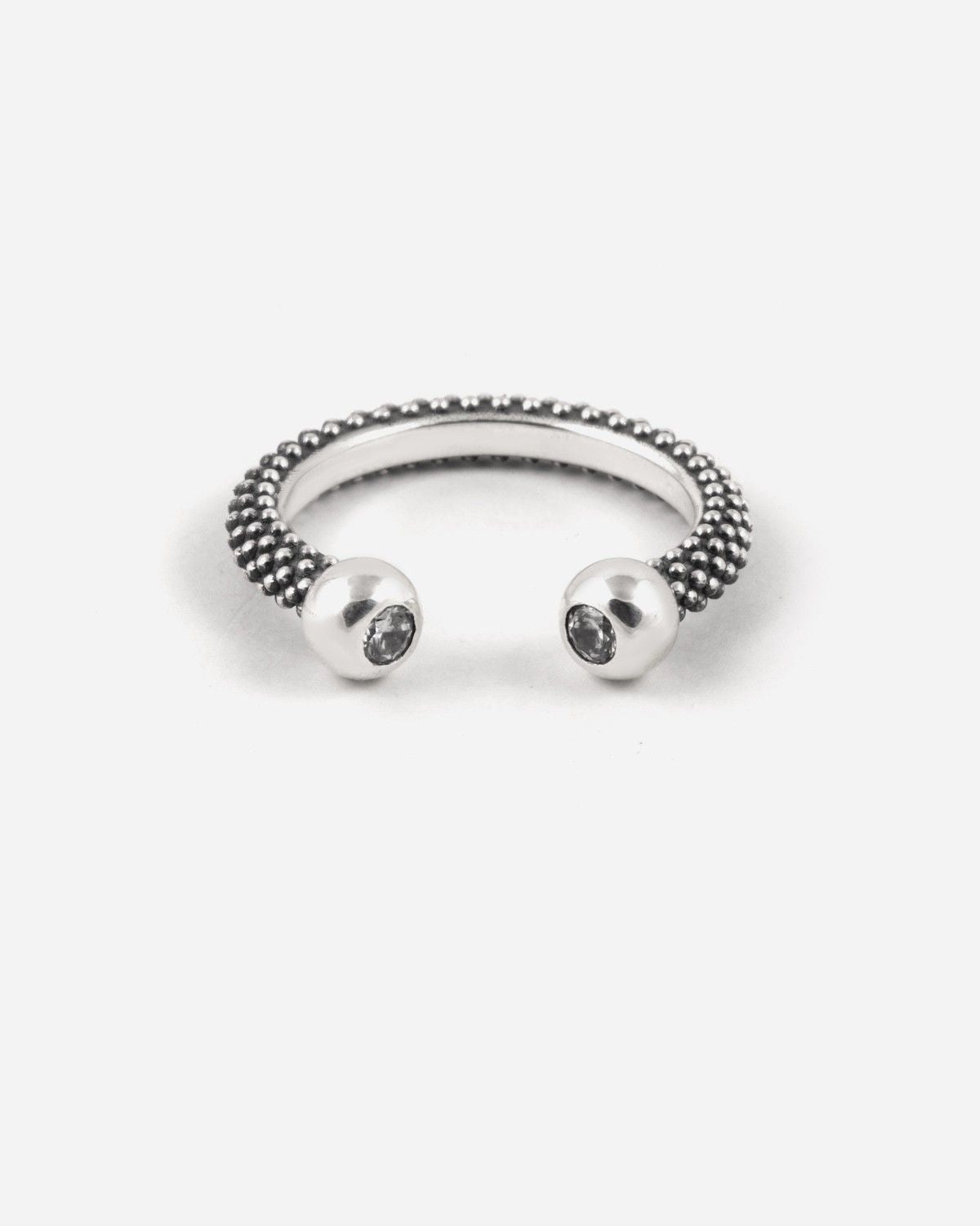 DOTTED PIERCING FINE RING WITH STONES