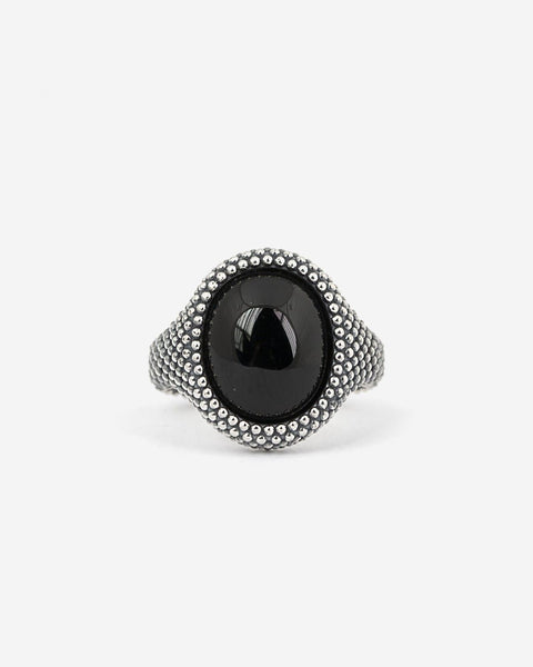 DOTTED OVAL ONYX SIGNET RING – Nove25
