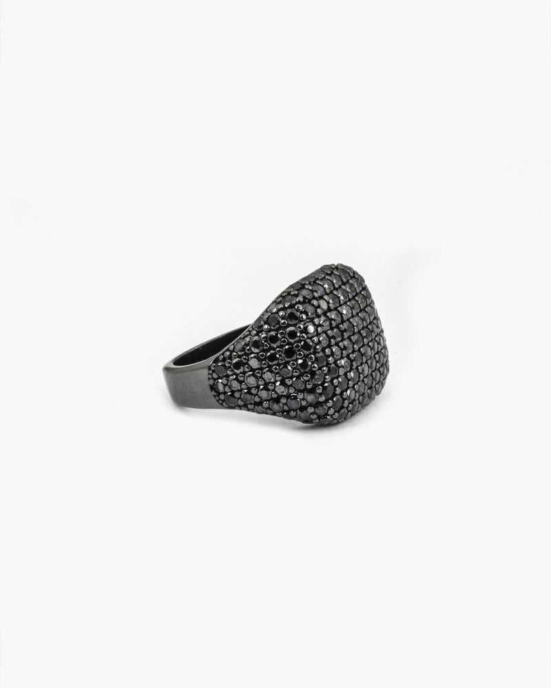 ANILLO CHEVALIER CUADRADO NEGRO ZIRCONIA CÚBICA