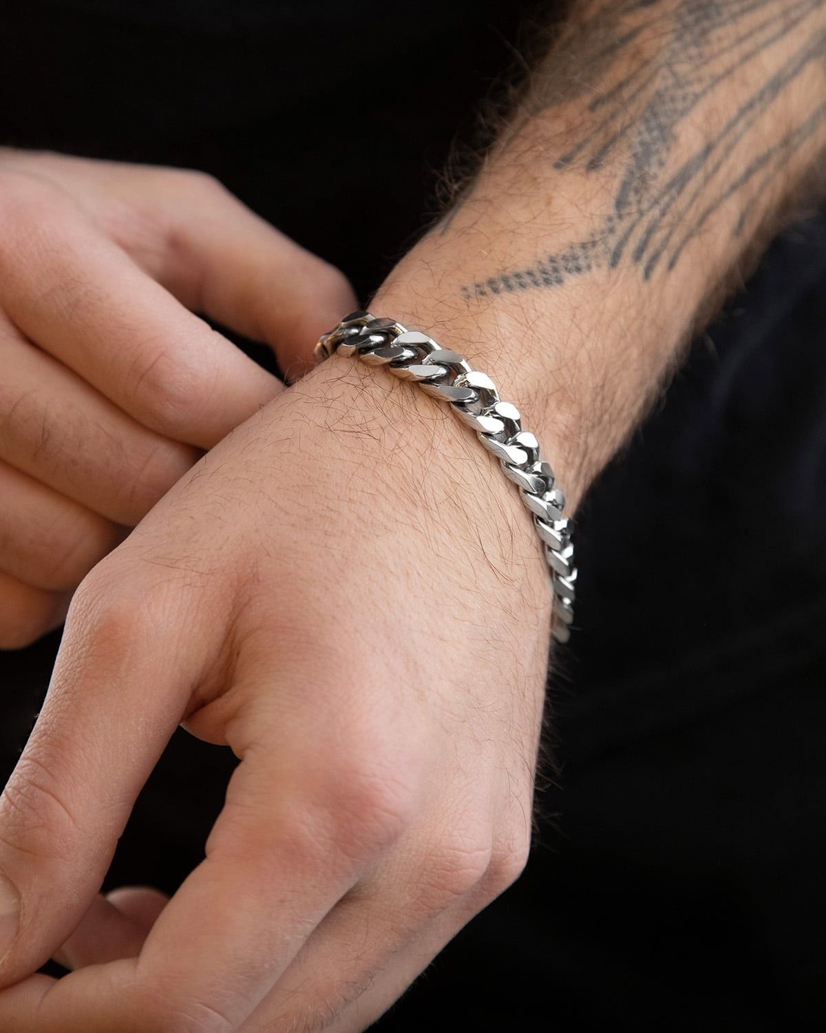 BRACELET GOURMETTE BORDURE CARRÉE CHAÎNE 300