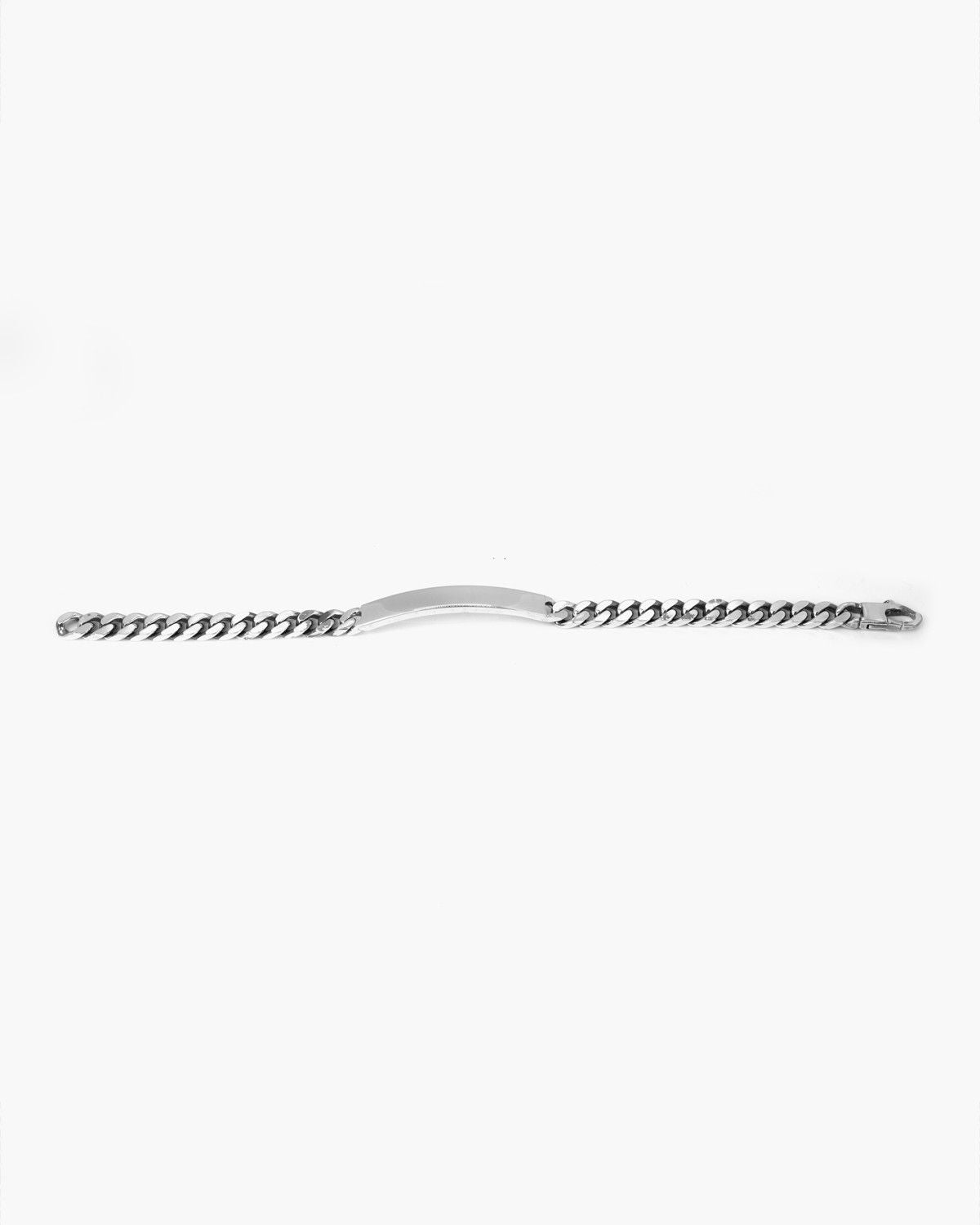 BRACELET GOURMETTE BORDURE CARRÉE AVEC AVEC GRAVURE CHAÎNE 200 CUSTOM