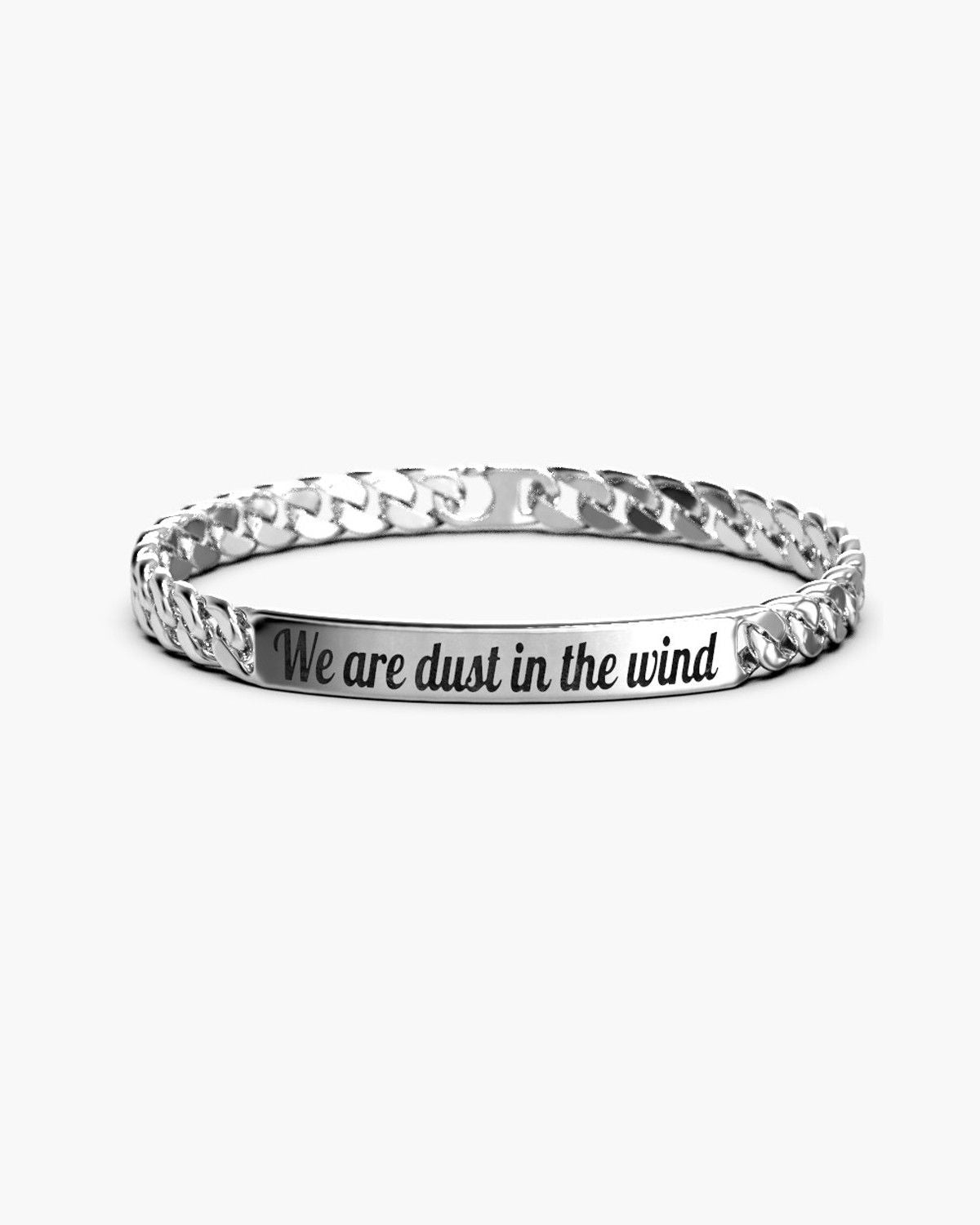 BRACELET GOURMETTE BORDURE CARRÉE AVEC AVEC GRAVURE CHAÎNE 250 CUSTOM