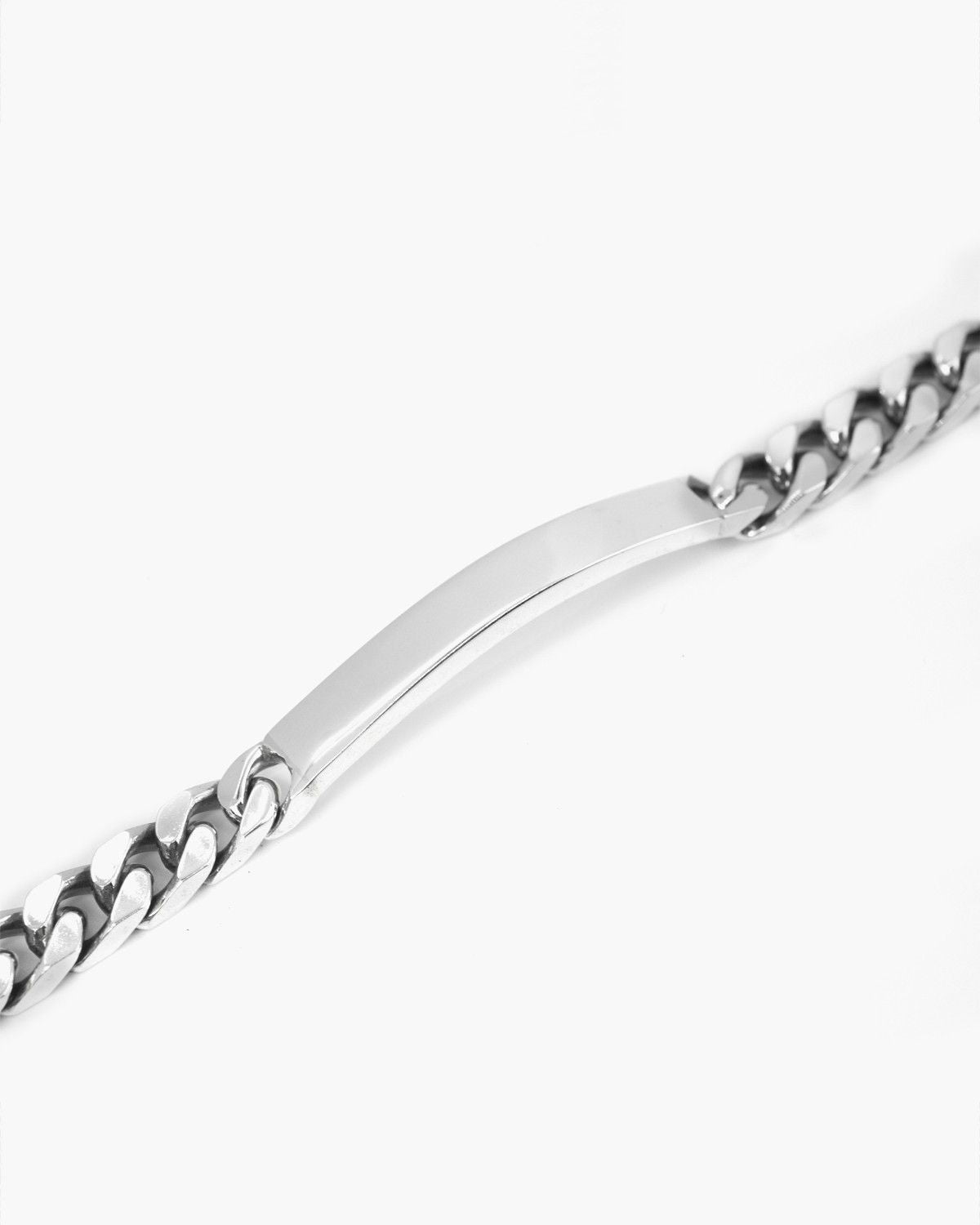 BRACELET GOURMETTE BORDURE CARRÉE AVEC AVEC GRAVURE CHAÎNE 250 CUSTOM