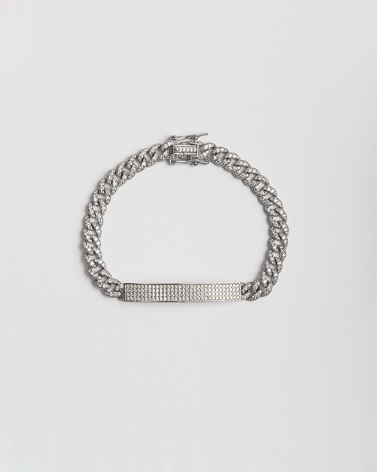 PULSERA GRUMETTE PLACA H60 CON ZIRCONIA CÚBICA