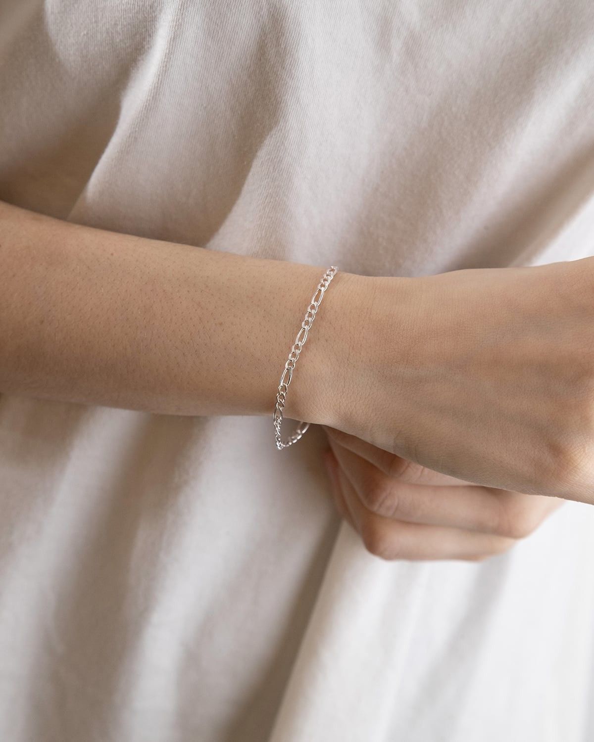 BRACELET GOURMETTE 080 3+1 ARGENT