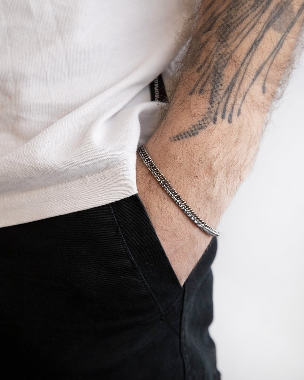 ARMBAND ZWEI KETTEN GROUMETTE UND FUCHßCHWANZ