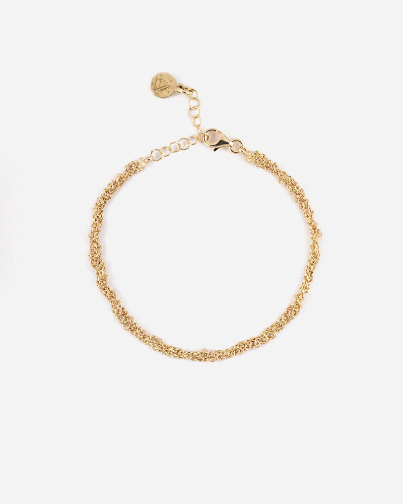 BRACELET CHAÎNE TRESSÉE PLAQUÉ OR