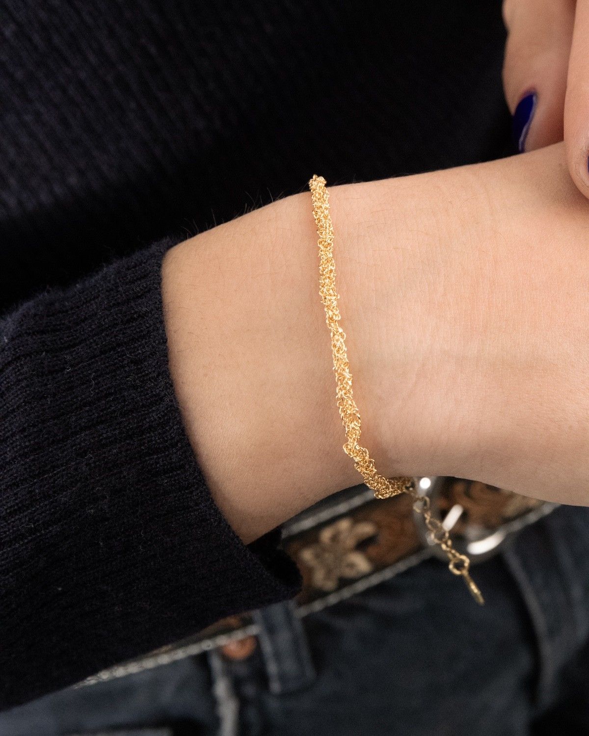 BRACELET CHAÎNE TRESSÉE PLAQUÉ OR