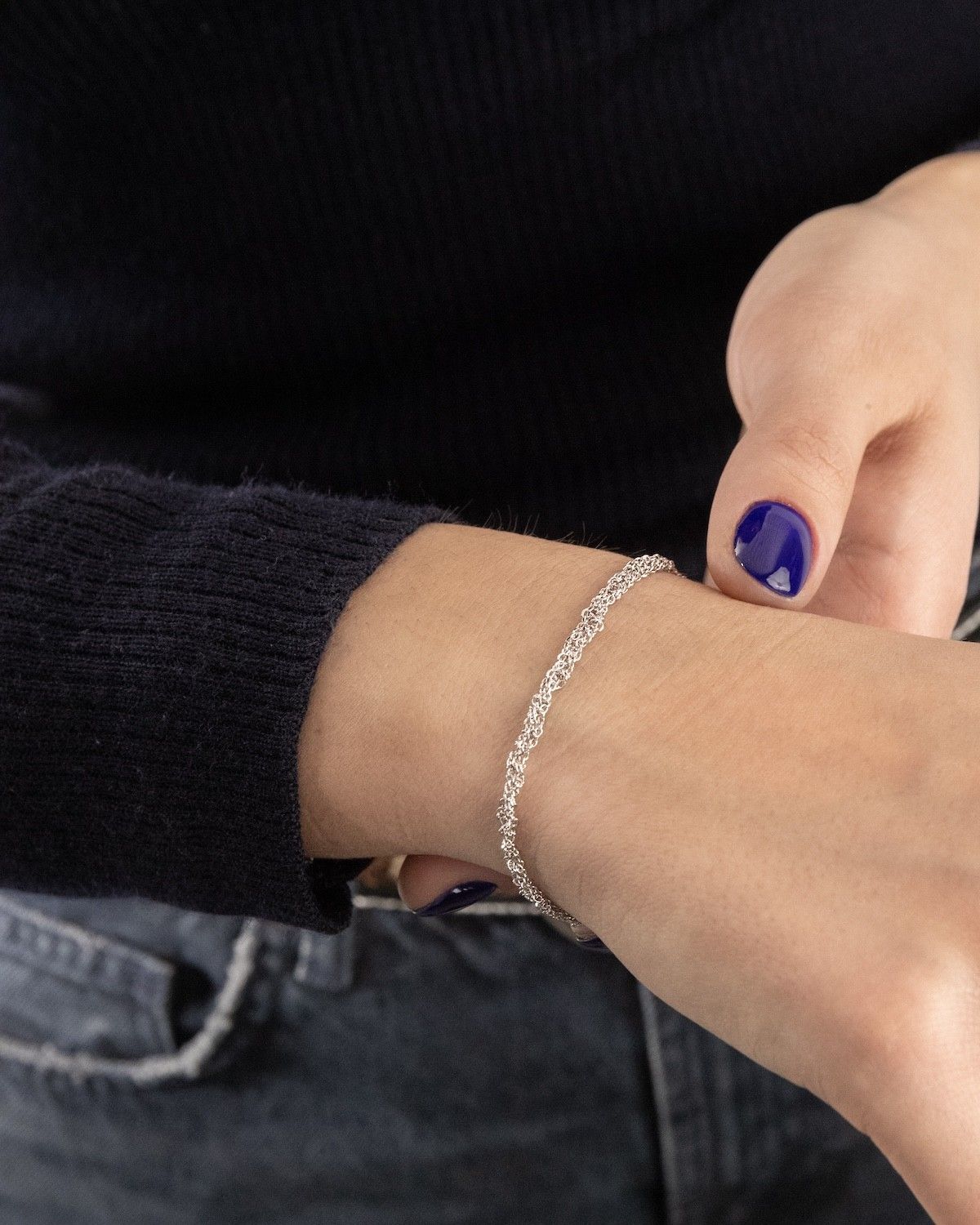 BRACELET CHAÎNE TRESSÉE EN ARGENT