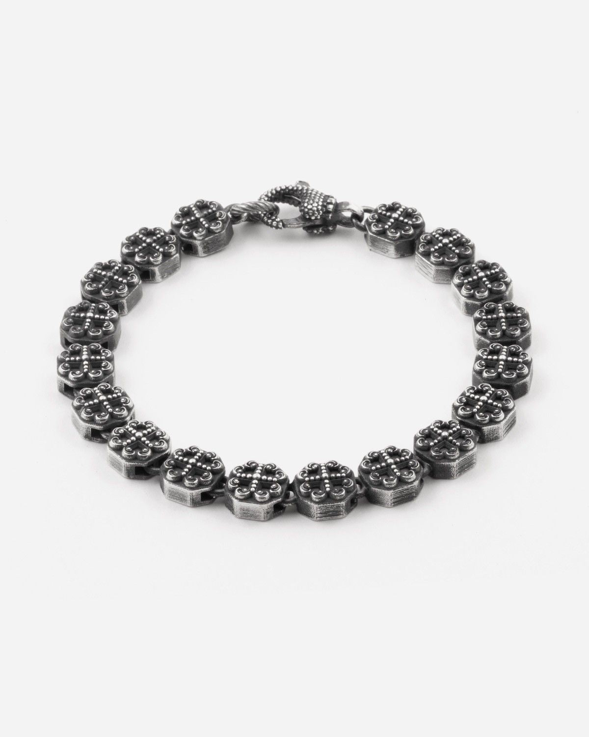 BRACELET MODULES GOTHIQUES OCTOGONALES REUNIÓN EN ARGENT