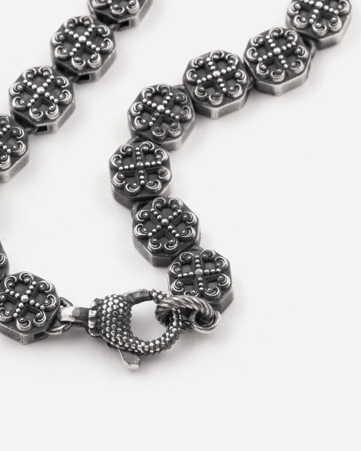 BRACELET MODULES GOTHIQUES OCTOGONALES REUNIÓN EN ARGENT
