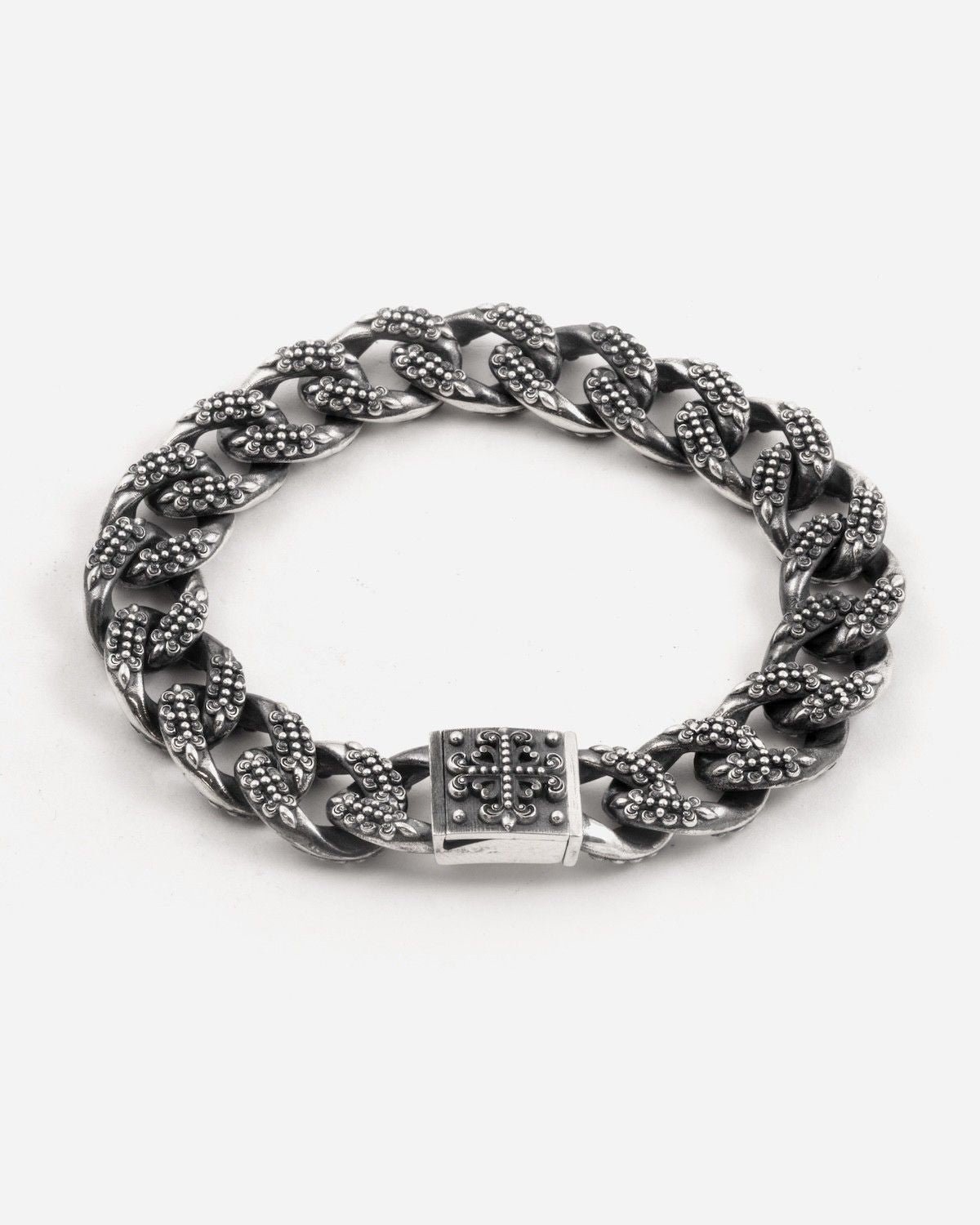 BRACELET GOURMETTE AVEC TEXTURE GOTHIQUE INSIGNA EN ARGENT