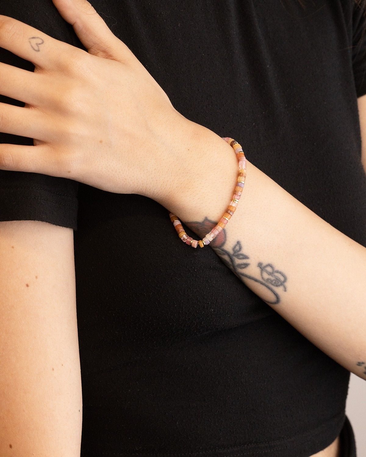GOLD PLATED PINK ELEMENTS BRACELET