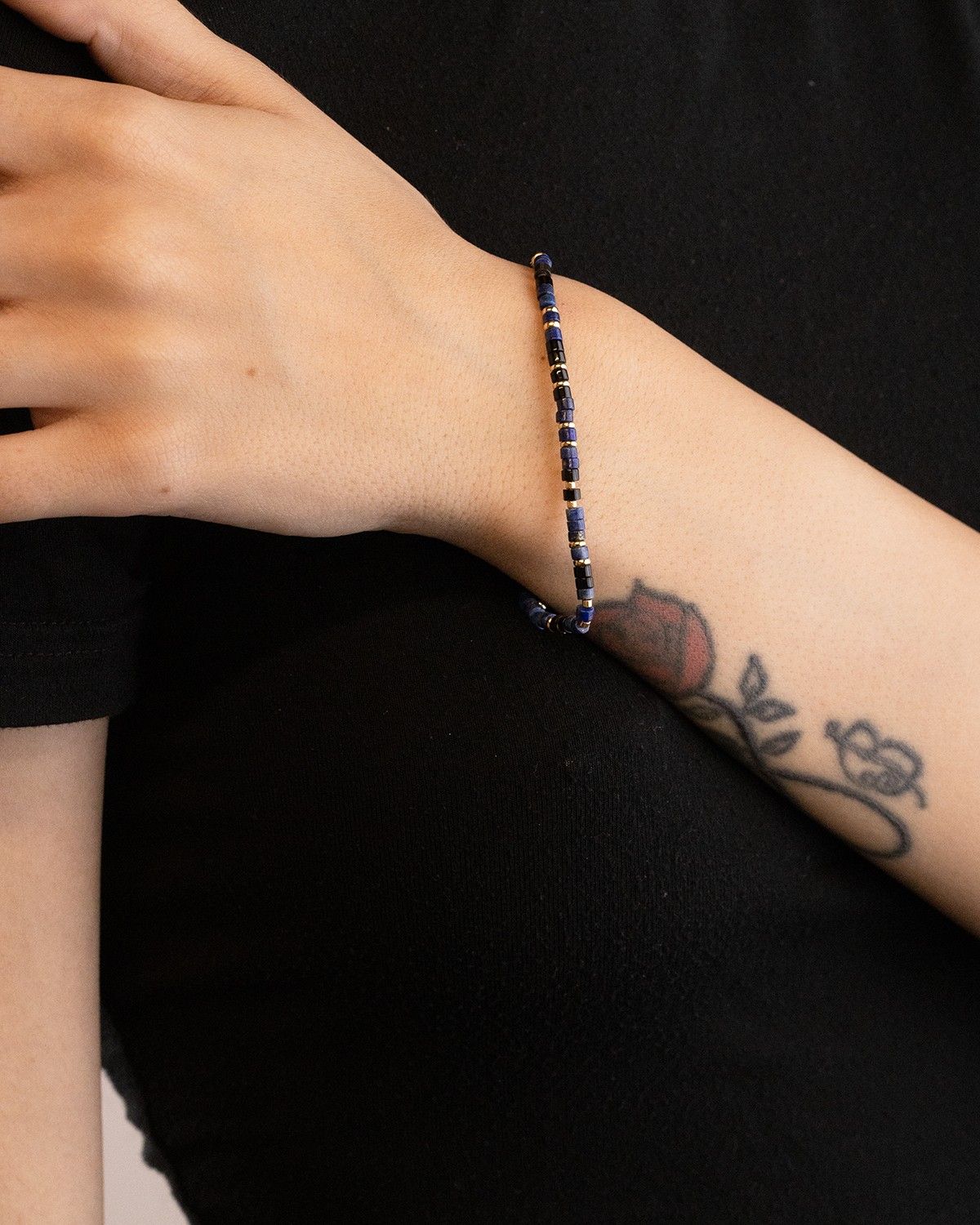 GOLD PLATED MINI BLUE ELEMENTS BRACELET