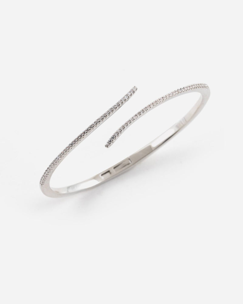 BRACCIALE RIGIDO APERTO CONTRARIE' CON BRILLANTI