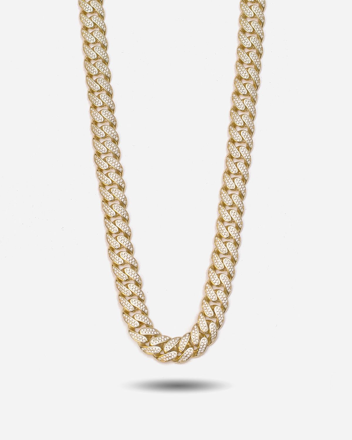 COLLAR GRUMETTE OVAL H120 CON ZIRCONIA CÚBICA / ORO AMARILLO