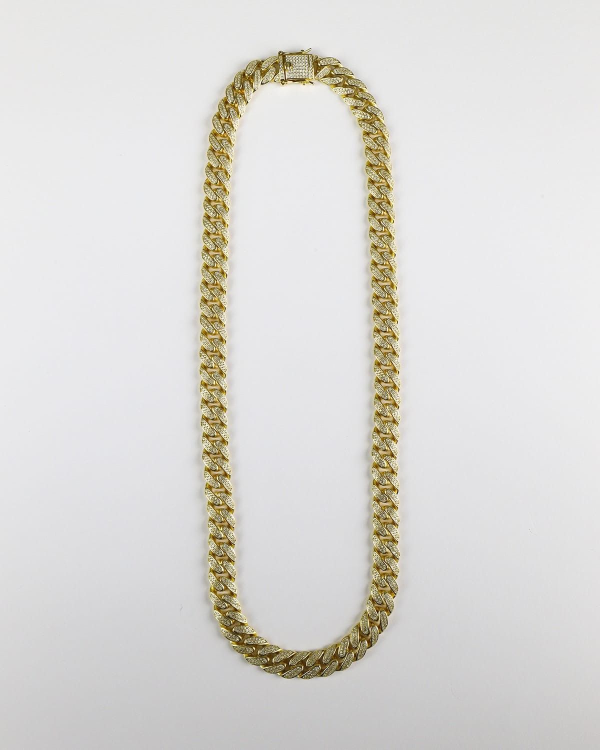 COLLAR GRUMETTE OVAL H120 CON ZIRCONIA CÚBICA / ORO AMARILLO
