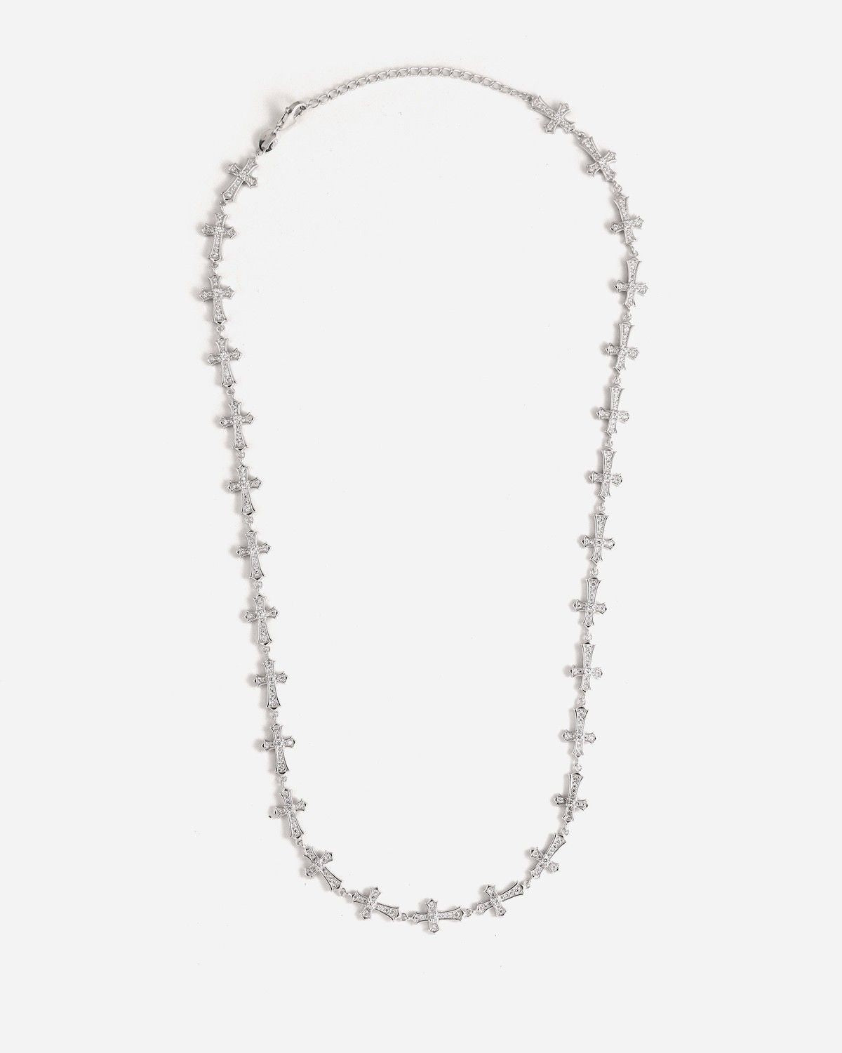 COLLIER CROIX GOTHIQUES EN ARGENT AVEC BRILLANTS