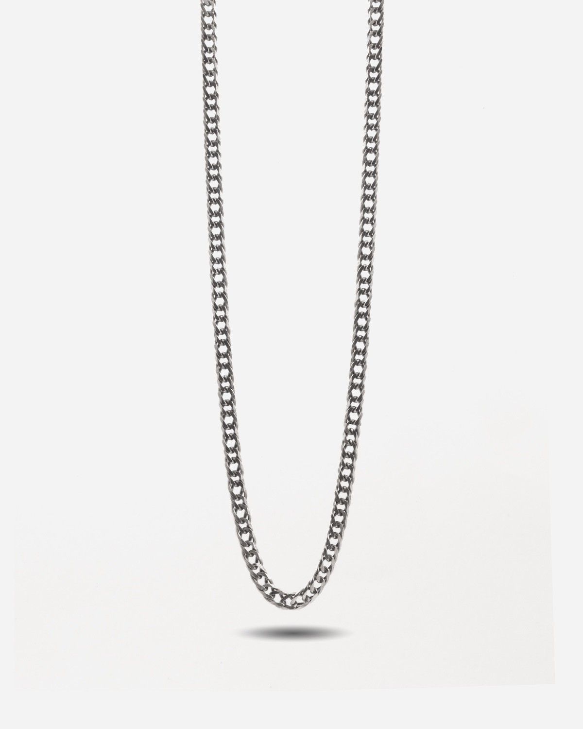 COLLIER GOURMETTE DOUBLE LOSANGE EN ARGENT