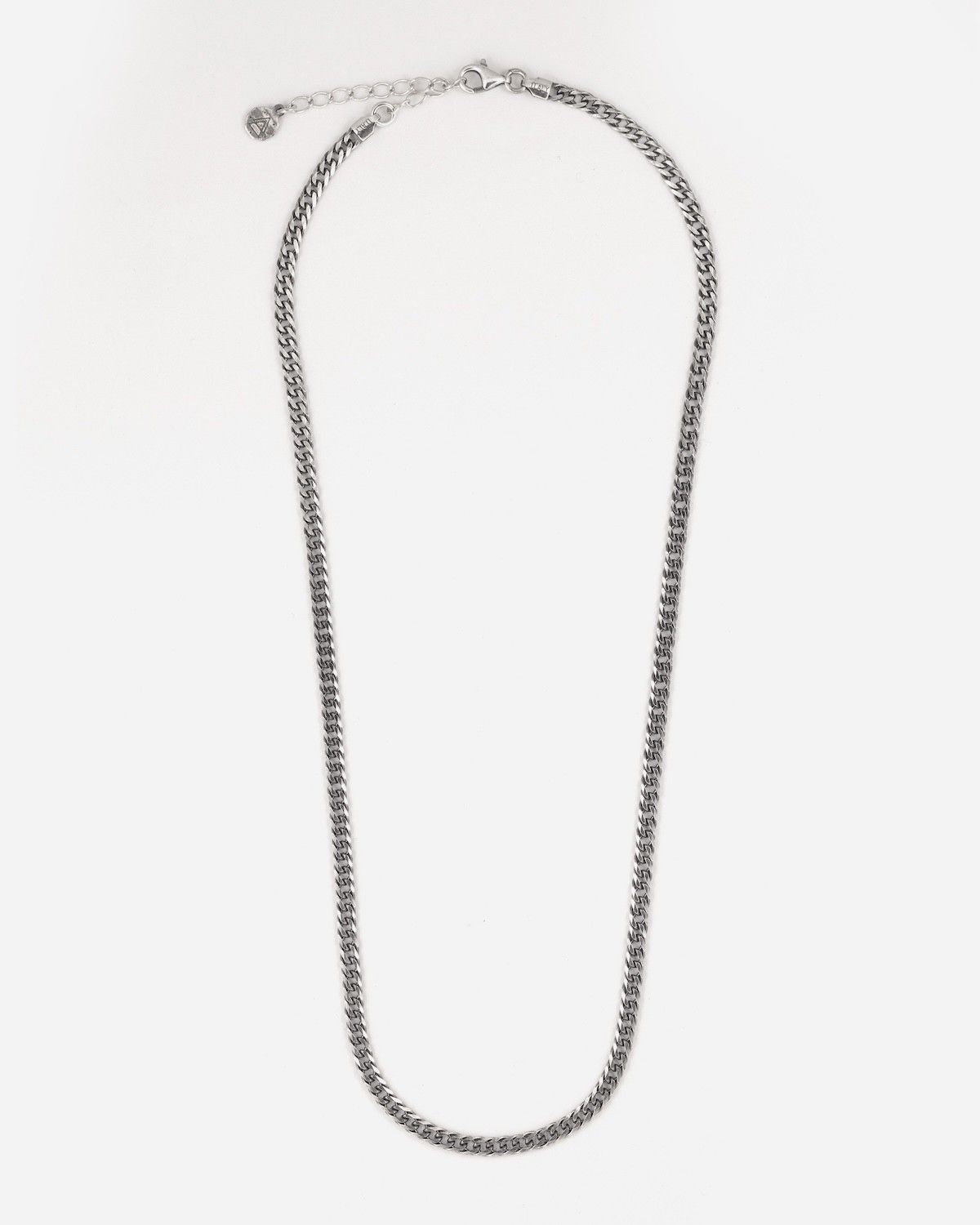 COLLIER GOURMETTE DOUBLE LOSANGE EN ARGENT