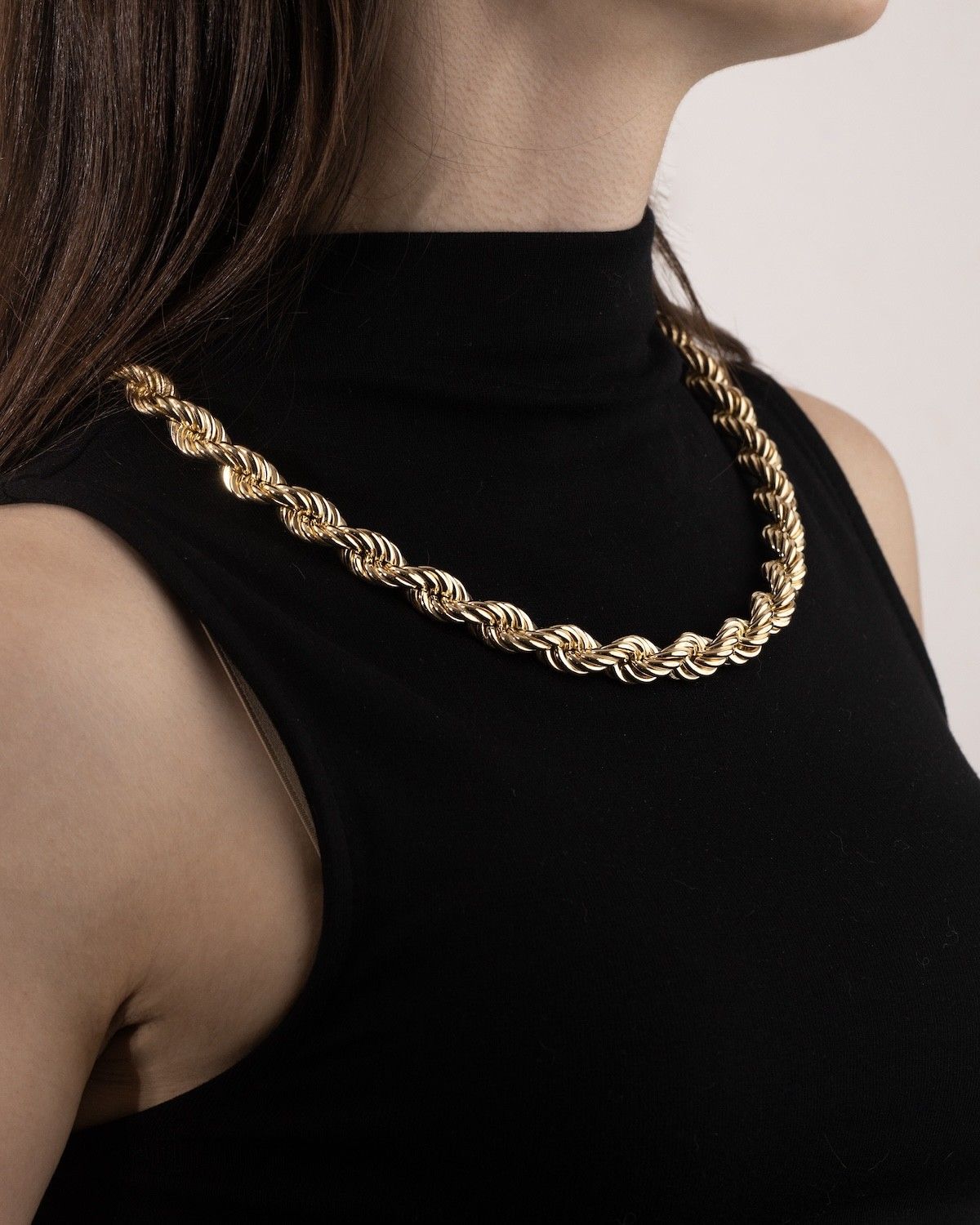 COLLIER CORDE 220 LIGHT PLAQUÉ OR