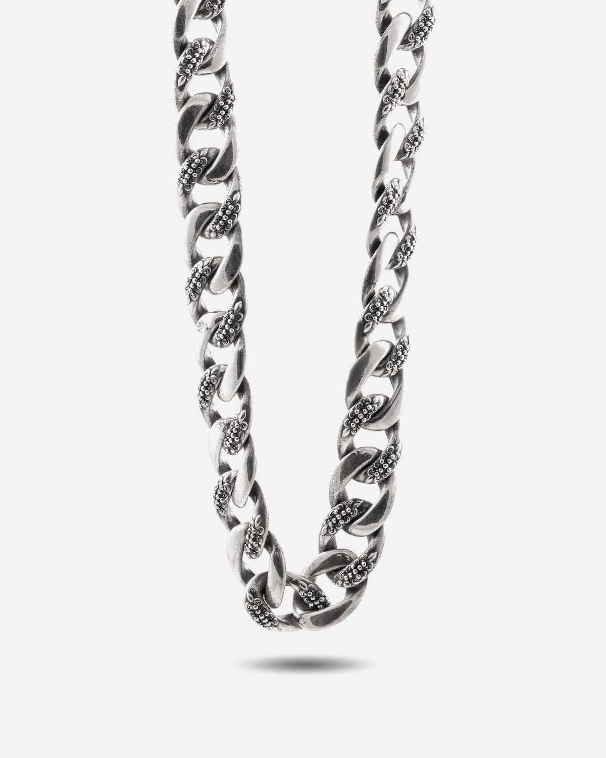 COLLIER GOURMETTE AVEC TEXTURE GOTHIQUE ALTERNÉE SUERTE EN ARGENT