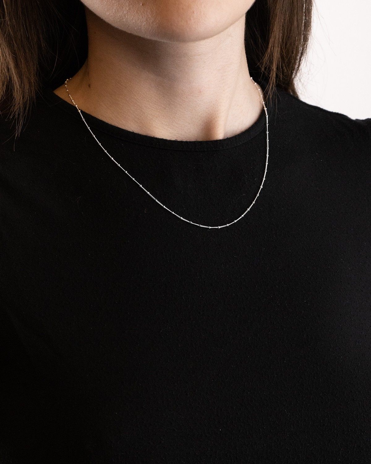 COLLIER MAILLE GOURMETTE AVEC CUBES EN ARGENT