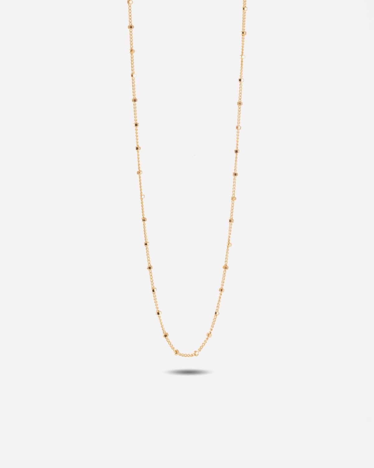 COLLIER MAILLE GOURMETTE AVEC CUBES PLAQUÉ OR
