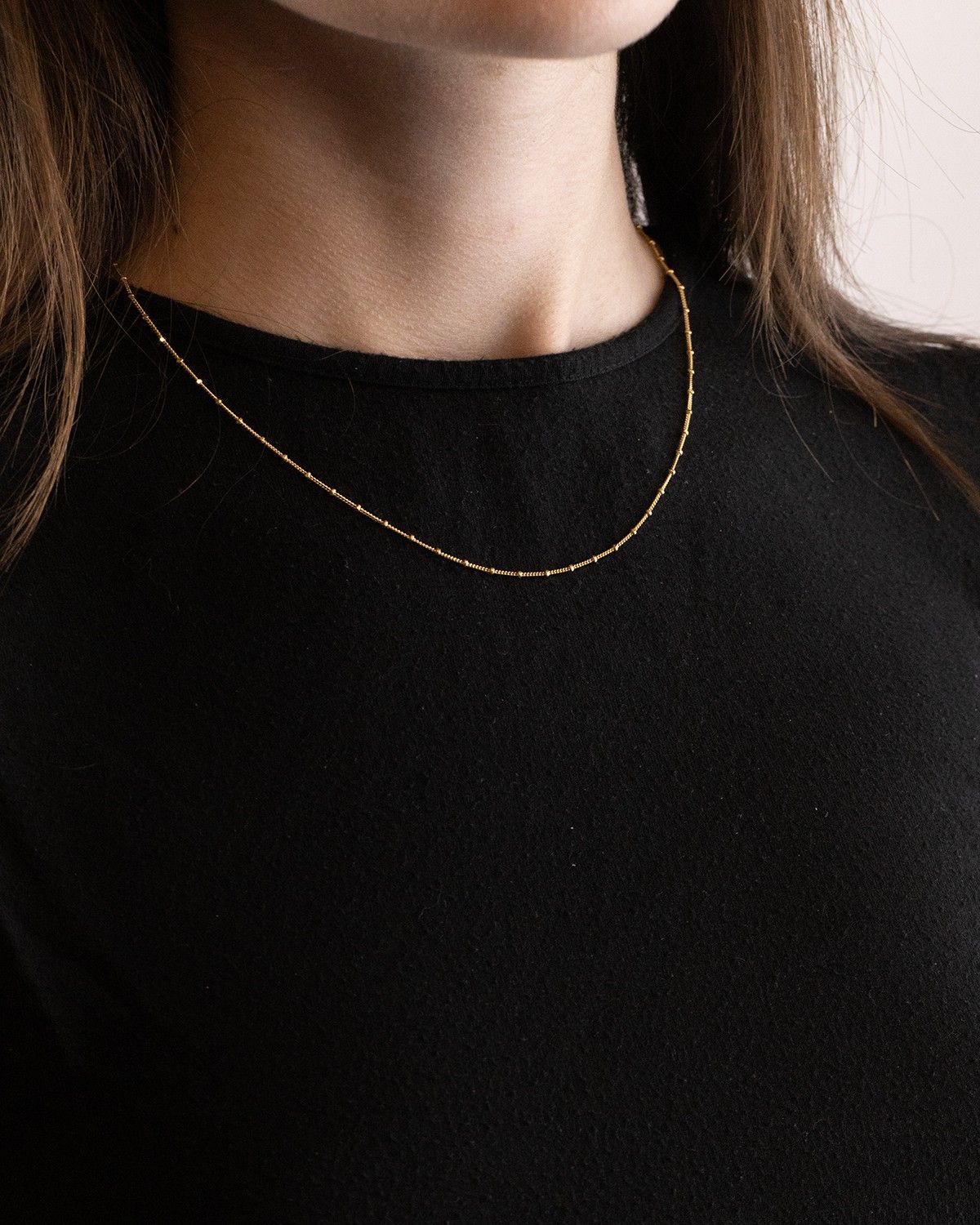 COLLIER MAILLE GOURMETTE AVEC CUBES PLAQUÉ OR