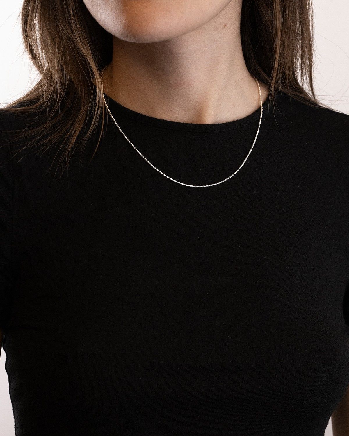 COLLIER MINI CHAÎNE CORDE EN ARGENT