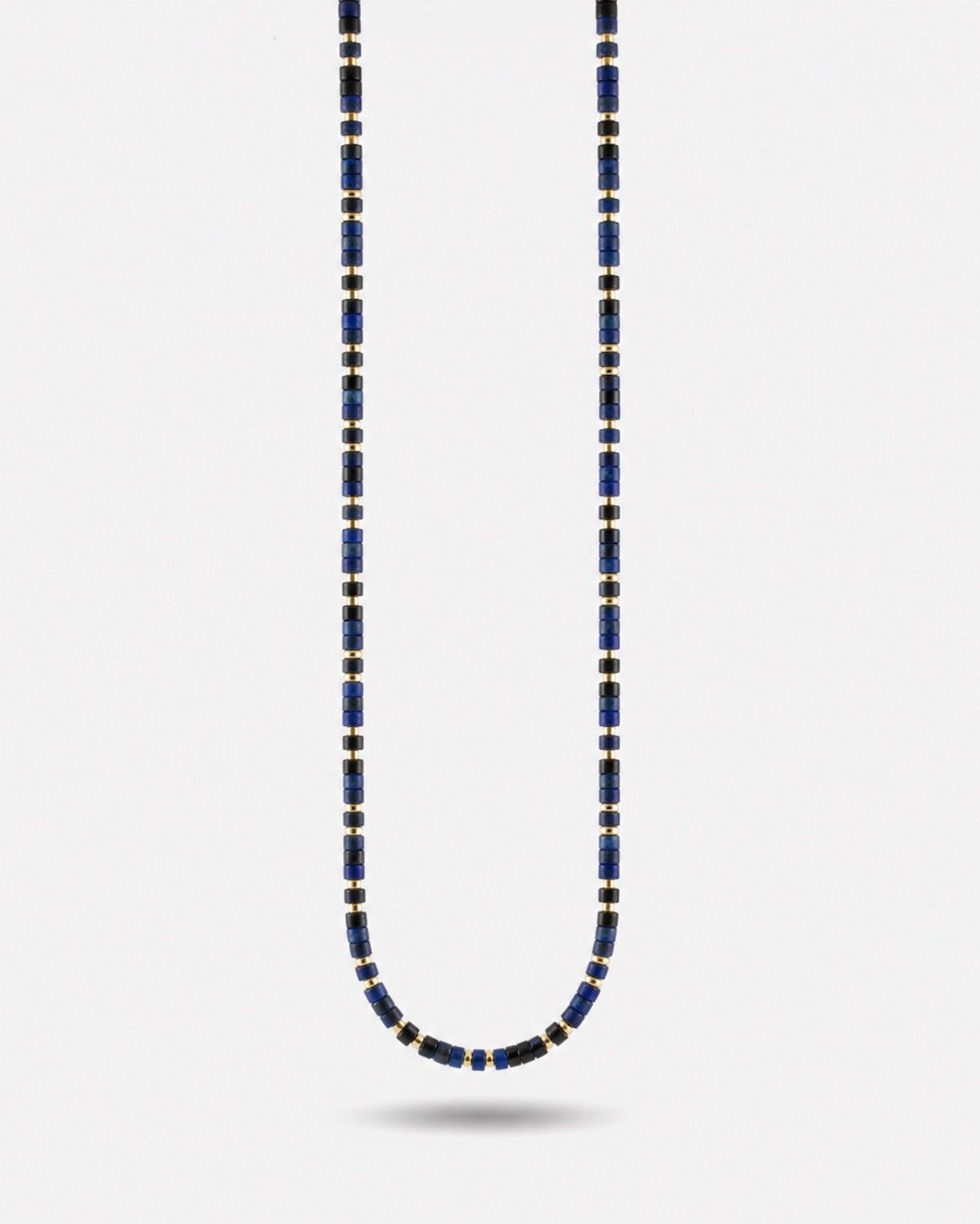 COLLANA CILINDRI MINI BLU PLACCATA ORO