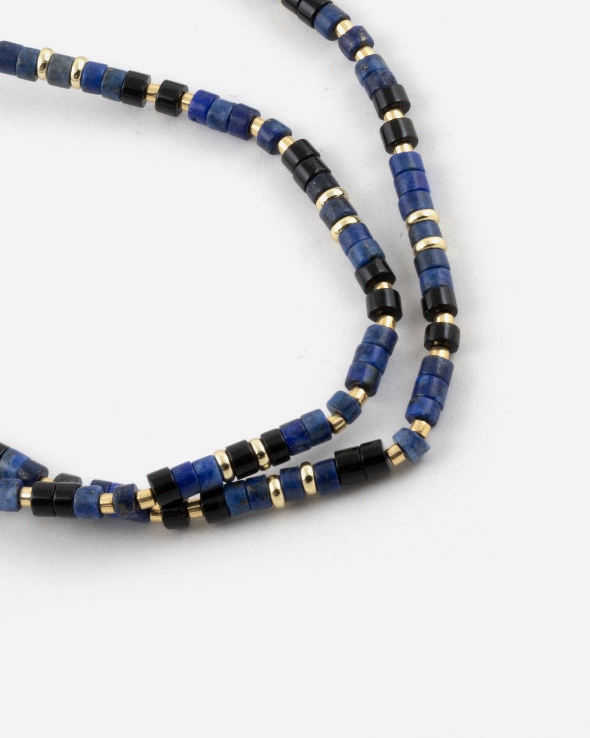 COLLANA CILINDRI MINI BLU PLACCATA ORO