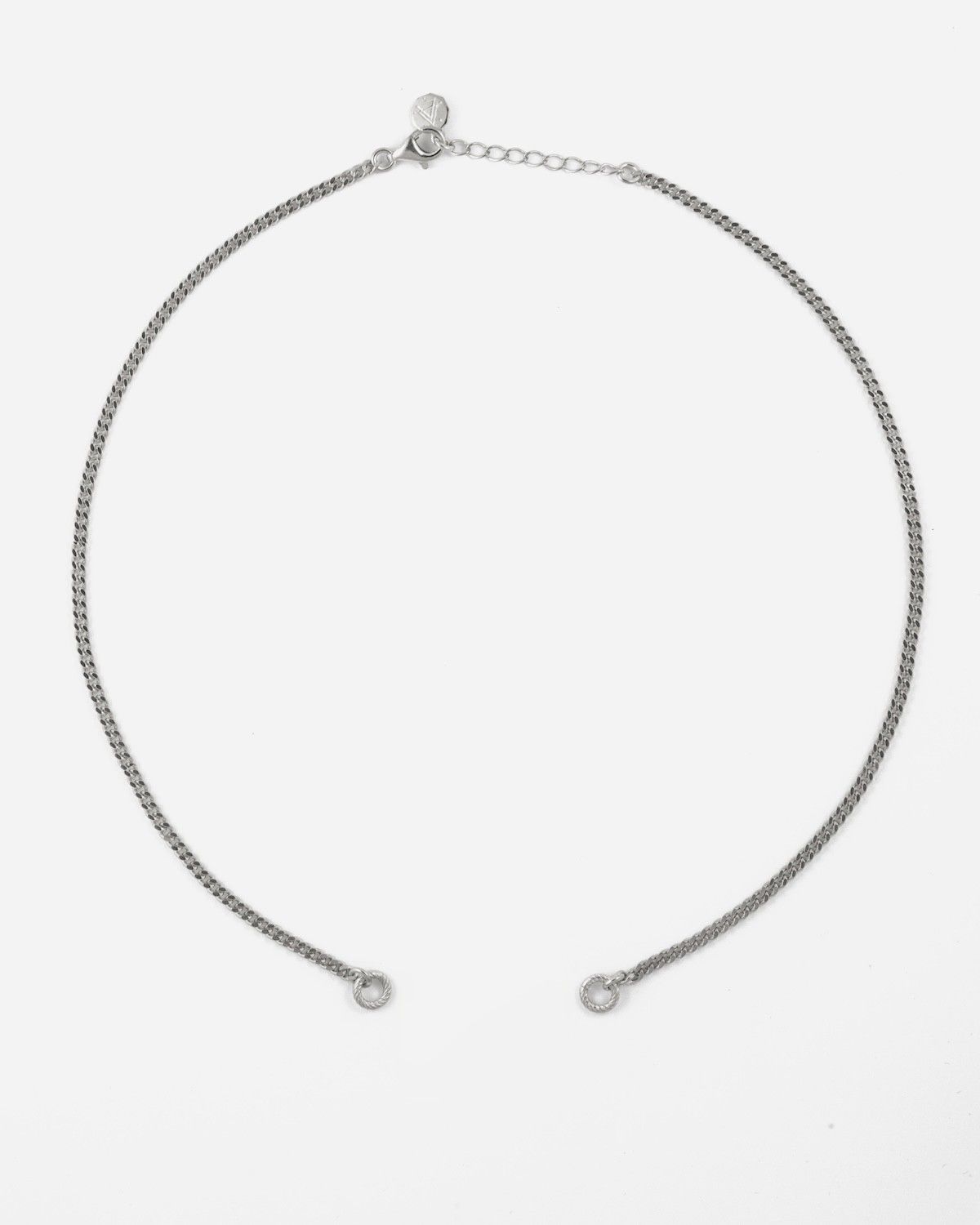 SILVER 080 CURB CHAIN OPEN NECKLACE