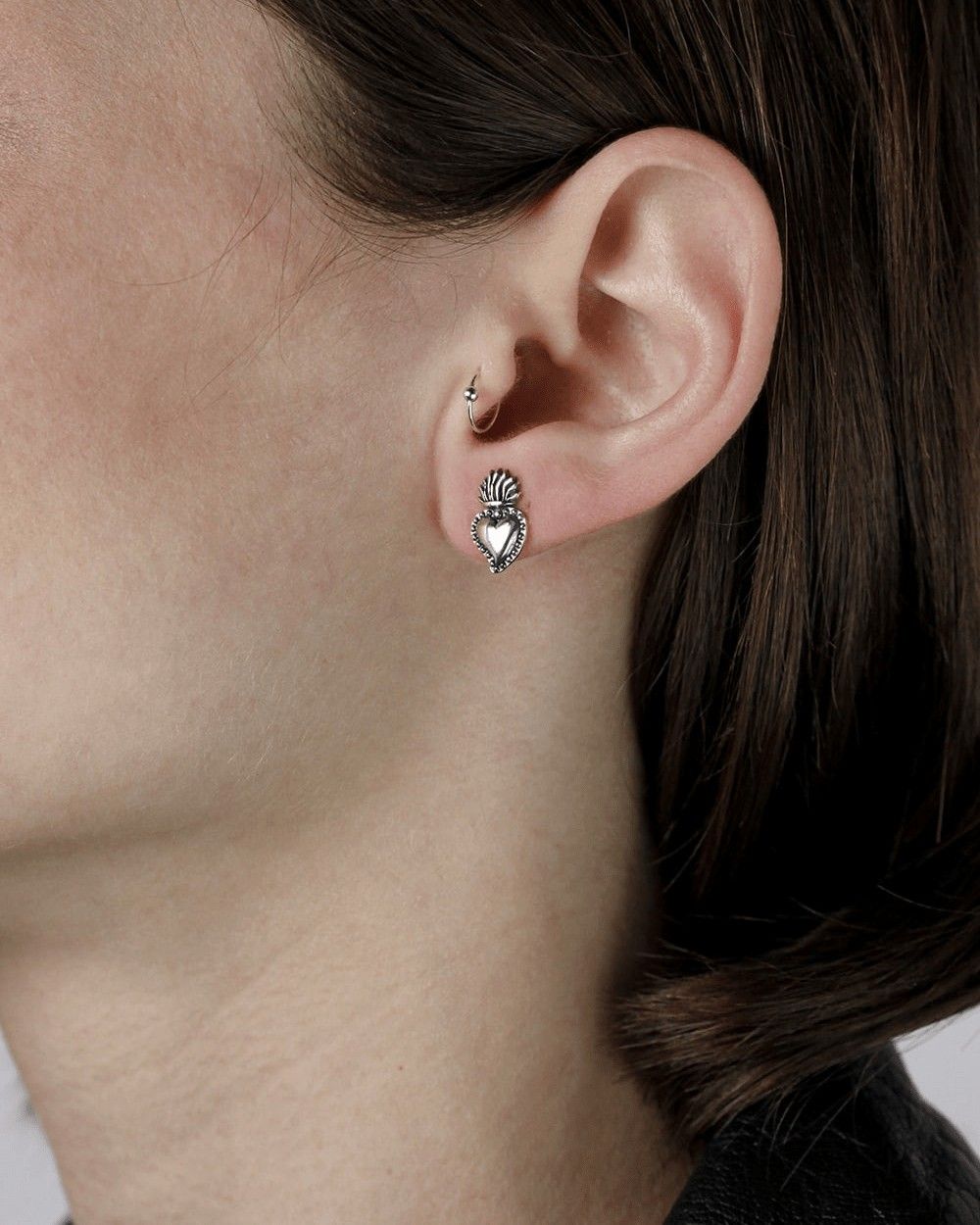 BOUCLE D’OREILLE UNIQUE CŒUR EX-VOTO