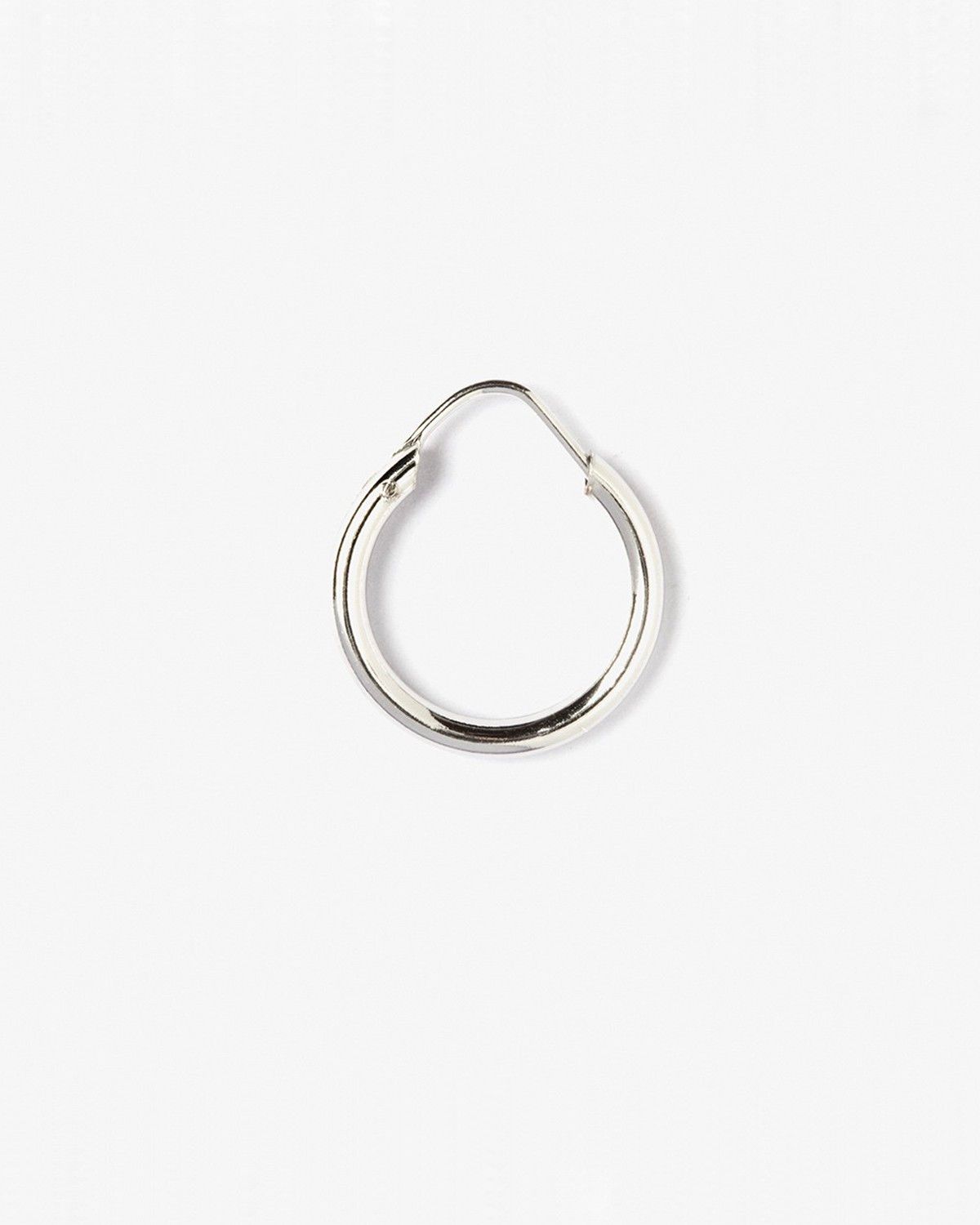 BOUCLE D’OREILLE UNIQUE CERCLE PIVOTÉE CHAÎNE RONDE 2,5 - 15 MM / RHODIUM