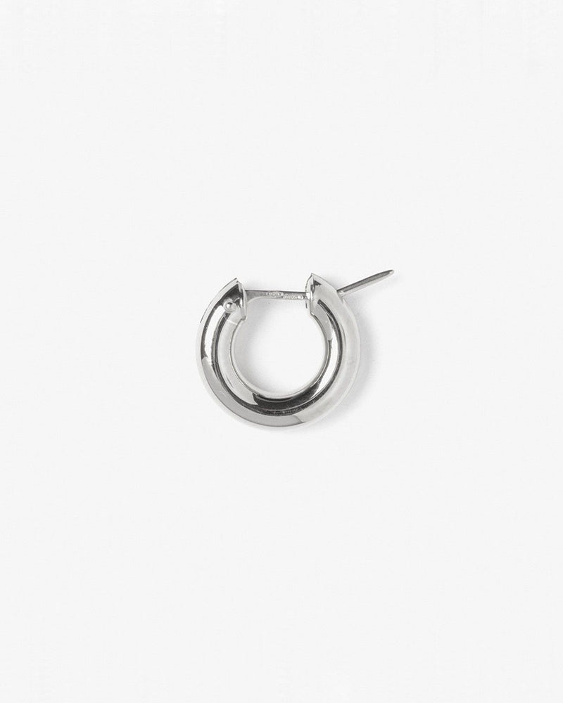 EINZELNE CREOLE RUNDROHR 4 - 8 MM / RHODIUM POLIERT