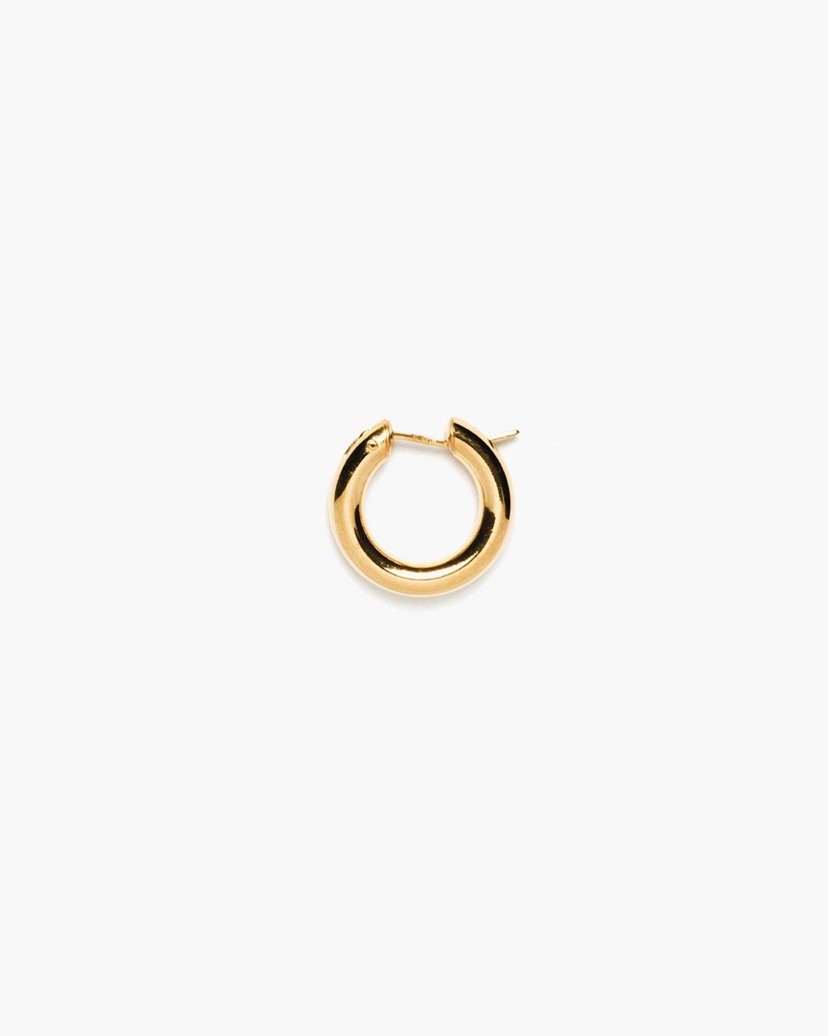 BOUCLE D’OREILLE UNIQUE CERCLE A FERMETURE À PONT CHAÎNE RONDE 4 - 12 MM / OR JAUNE