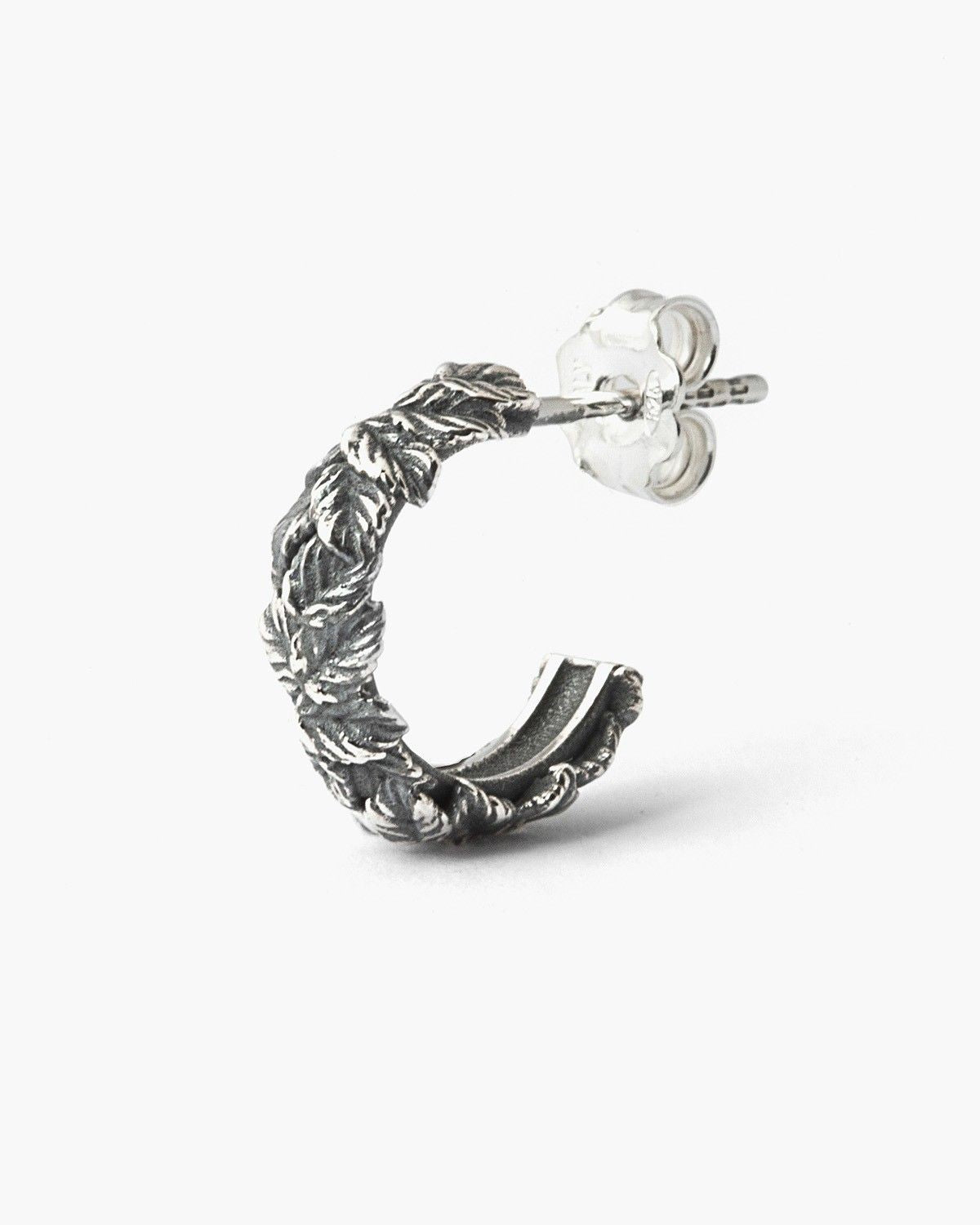 BOUCLE D’OREILLE UNIQUE CERCLE FEUILLES PETIT