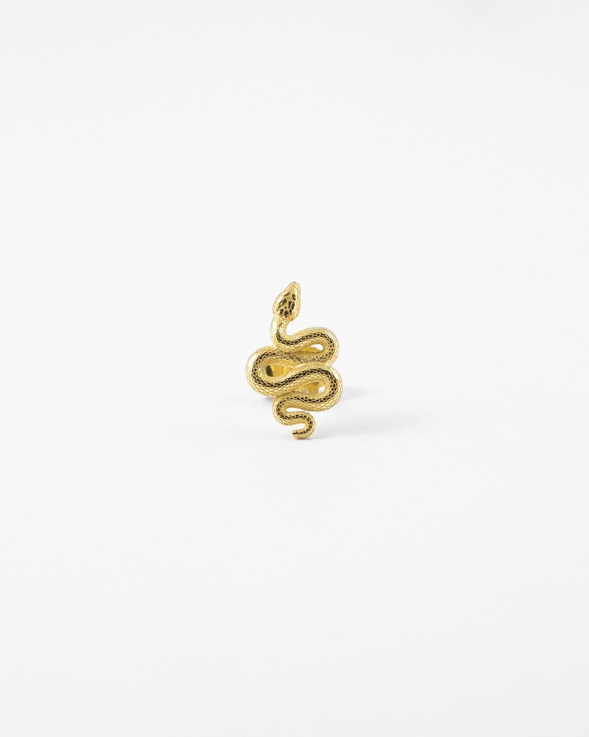 BOUCLE D'OREILLE UNIQUE LOBE SERPENT OR JAUNE