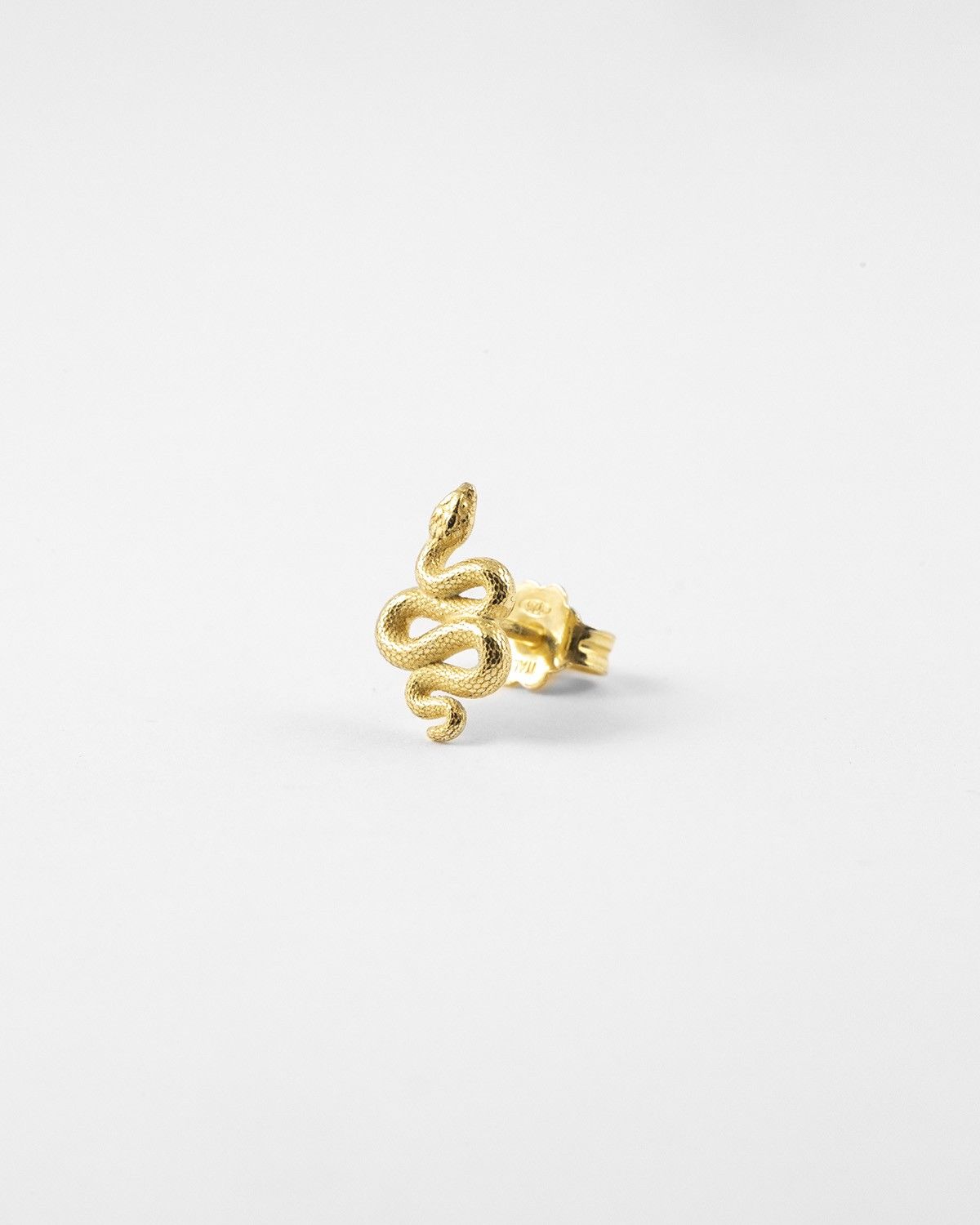 BOUCLE D'OREILLE UNIQUE LOBE SERPENT OR JAUNE