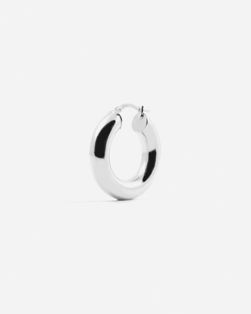 BOUCLE D’OREILLE UNIQUE BOLD LOOP / RHODIUM BRILLANT